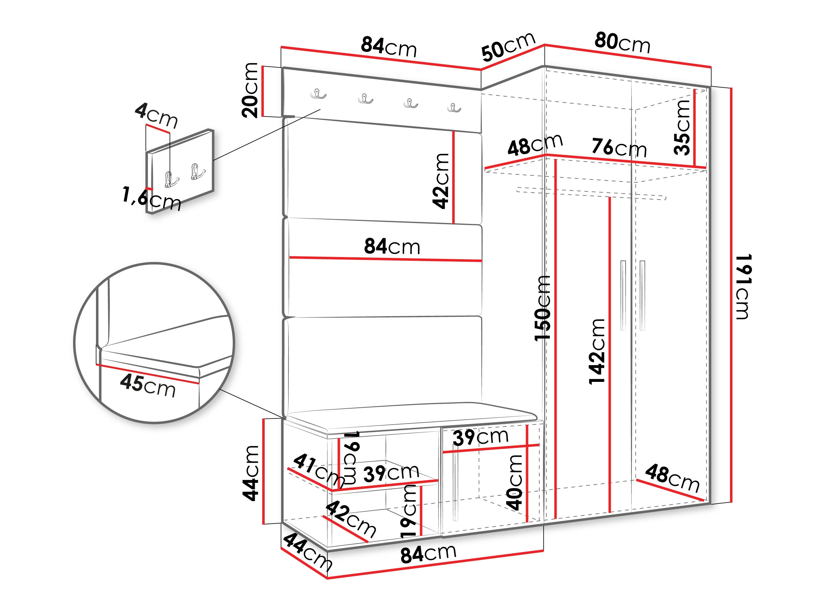 Flurgarnitur Nitos I (Weiß)