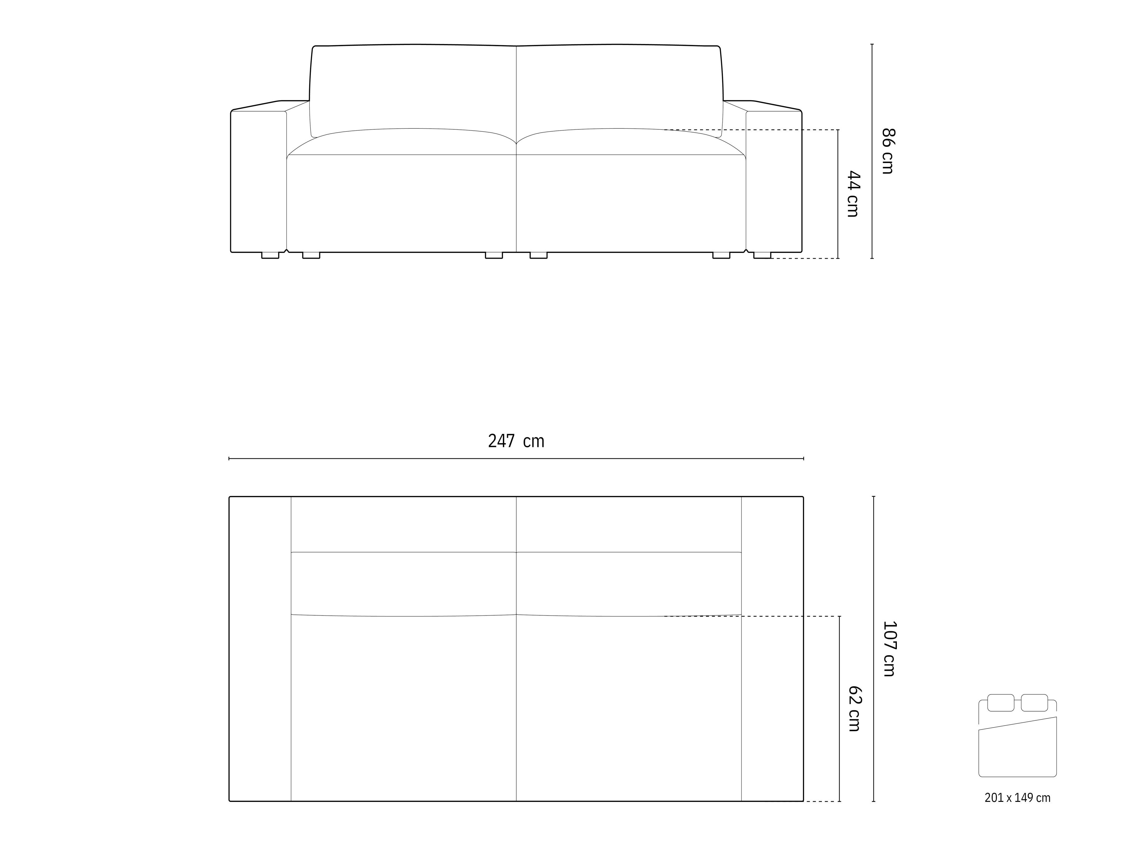 Schlafsofa Lomcalu 108 (Bluvel 86)