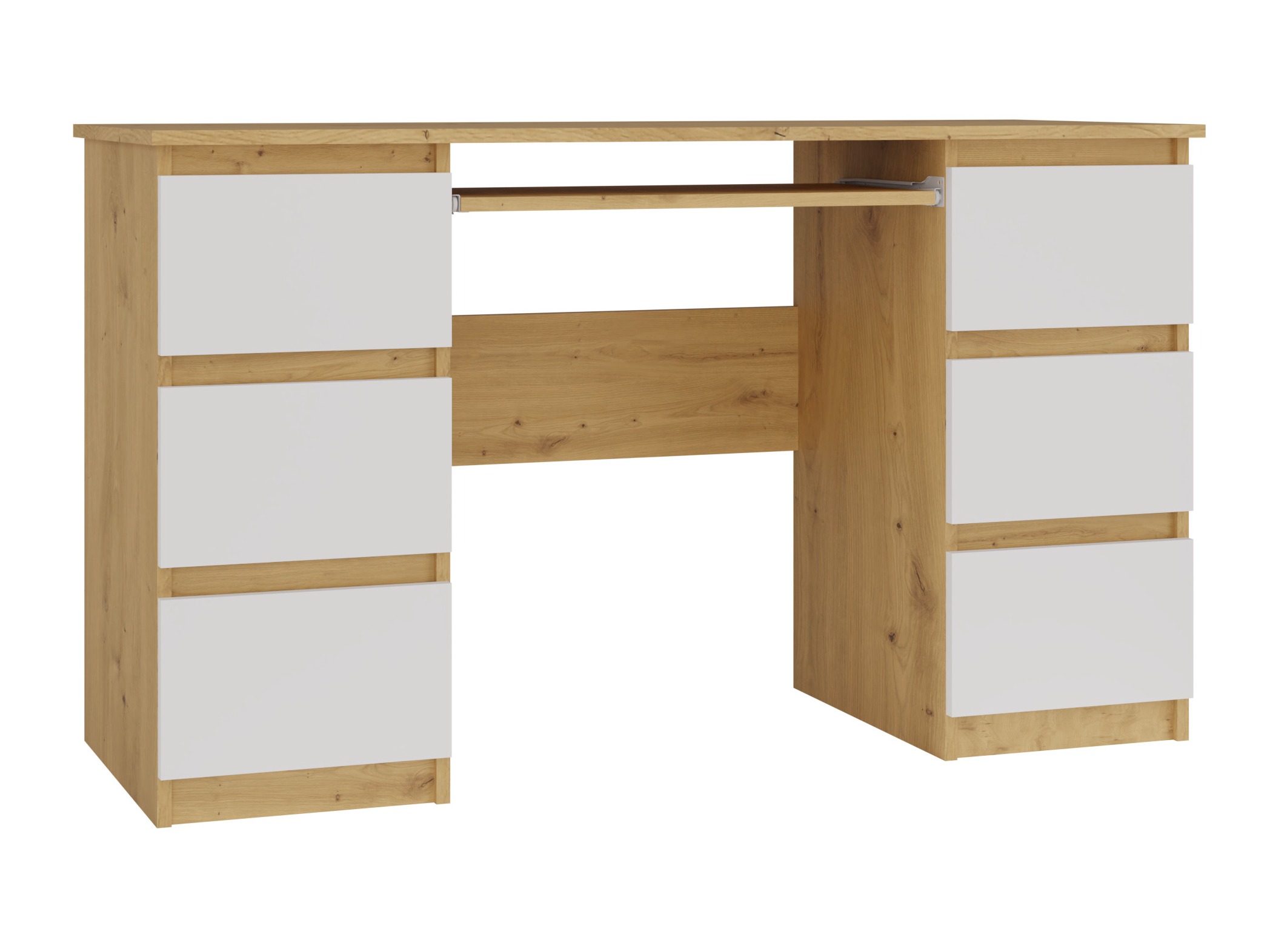 Bürotisch Mandeville 178 (Artisan Eichenholzoptik + Weiß)