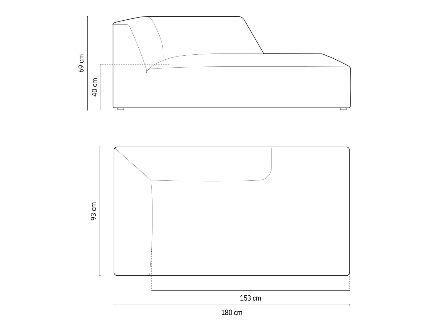 Chaiselongue Vermaru 106 (Scala Anthrazit)