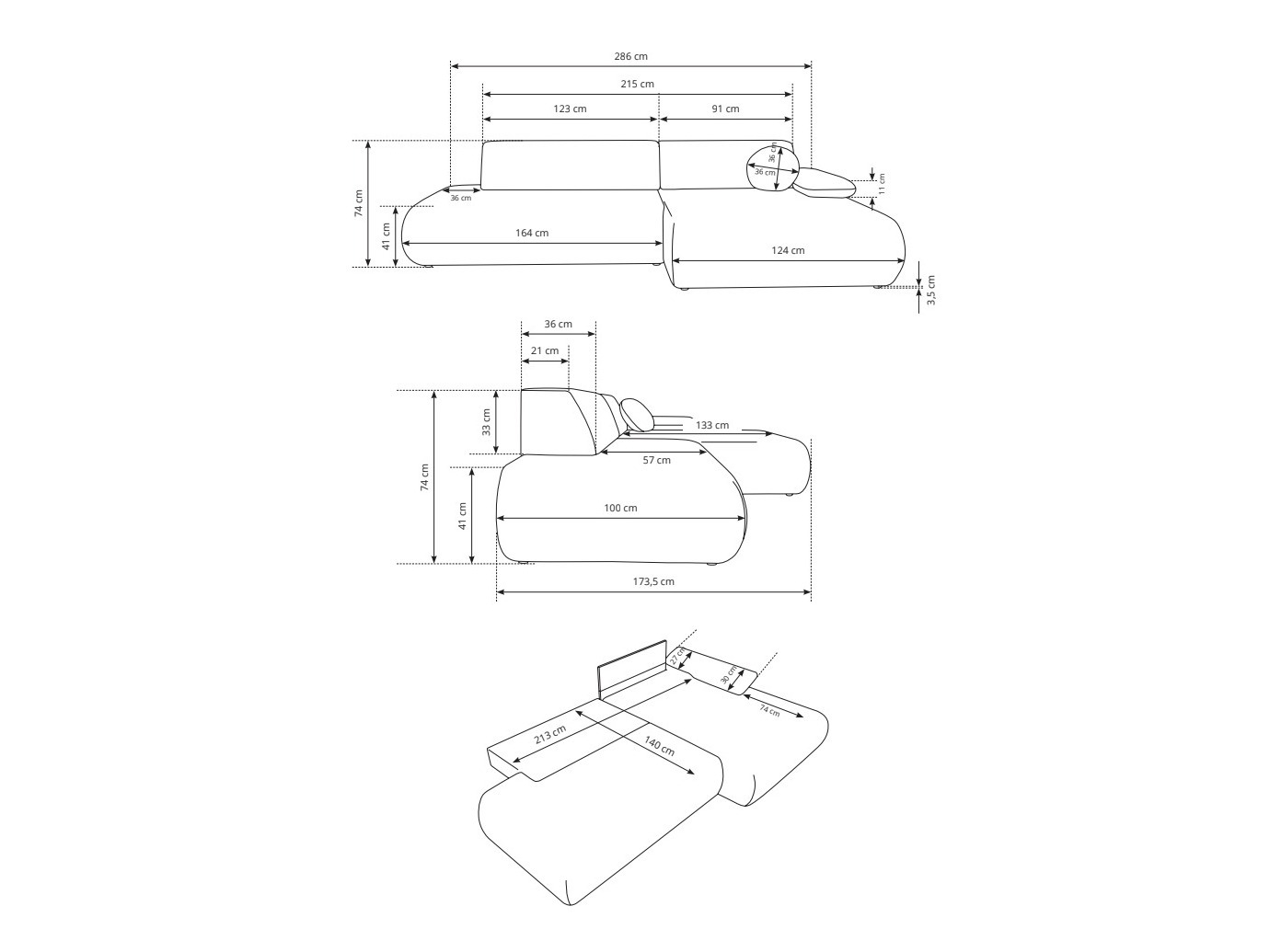 Ecksofa Kingston 183 (Puente 03)