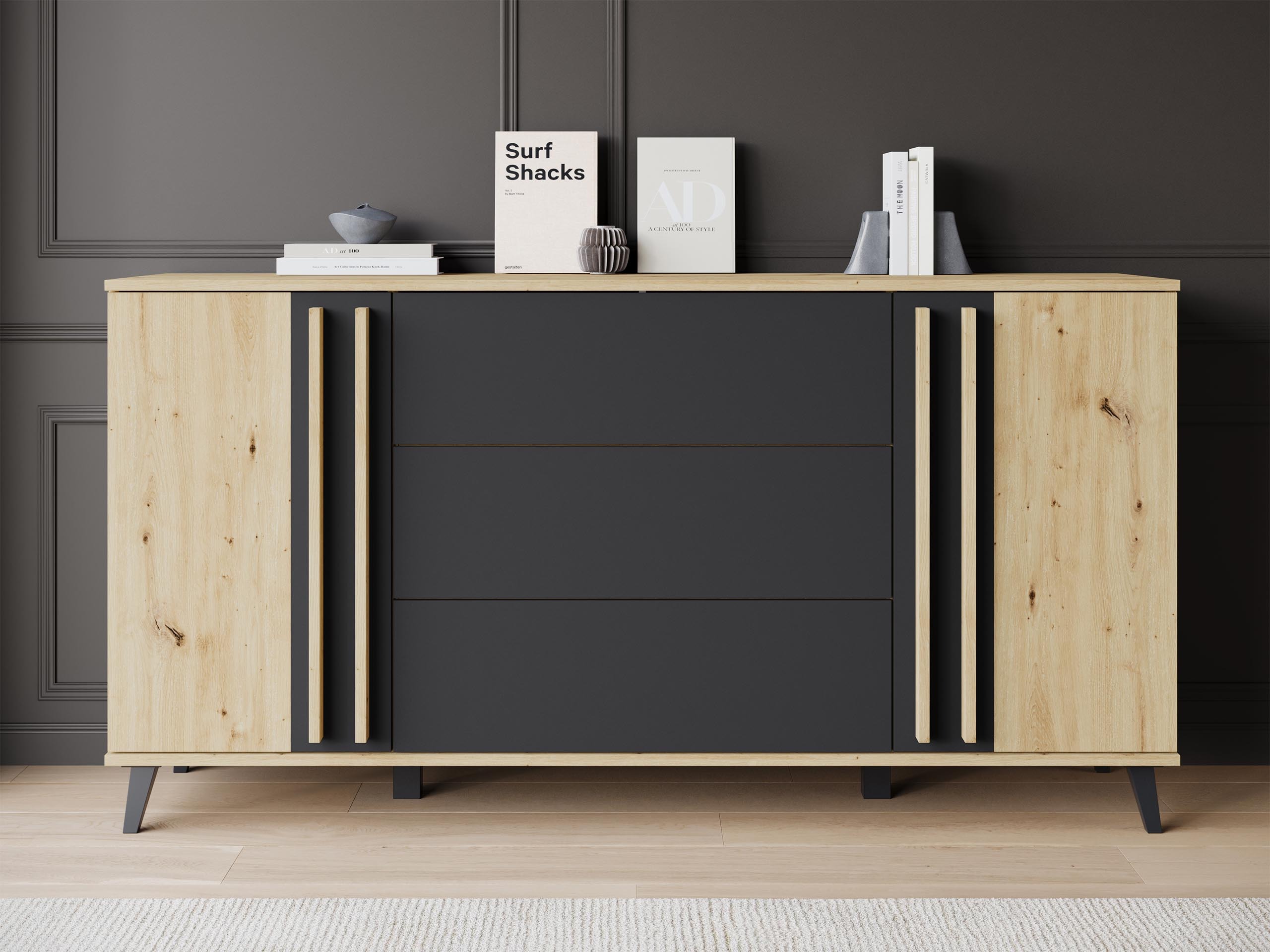 Kommoden Facetor (Artisan Eichenholzoptik + Graphit)