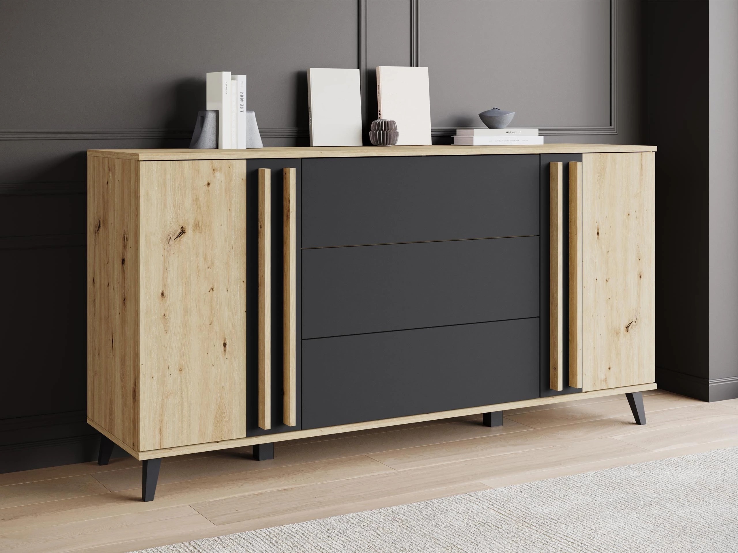 Kommoden Facetor (Artisan Eichenholzoptik + Graphit)