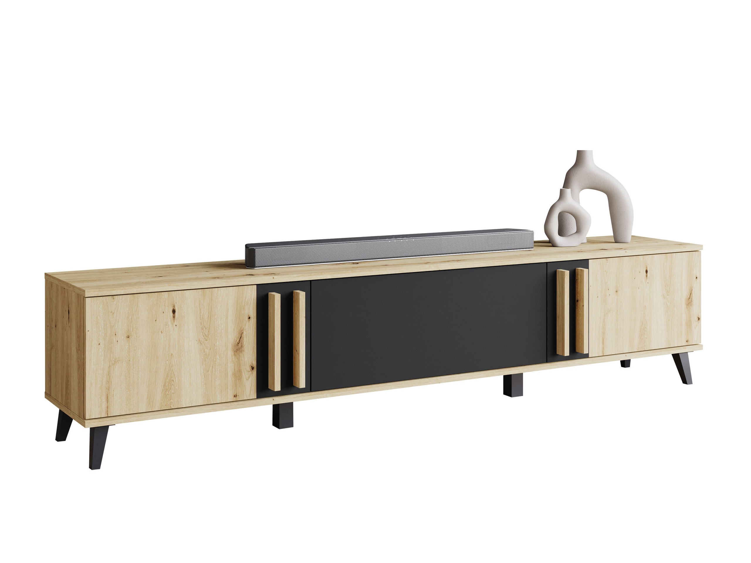 TV-Möbel Facetor (Artisan Eichenholzoptik + Graphit)