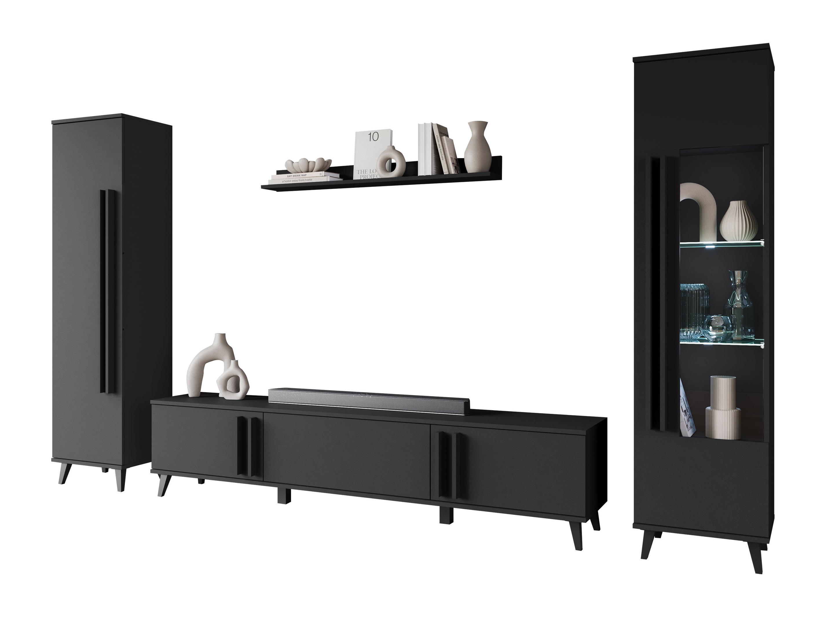 Wohnzimmer-Sets Facetor II (Graphit)