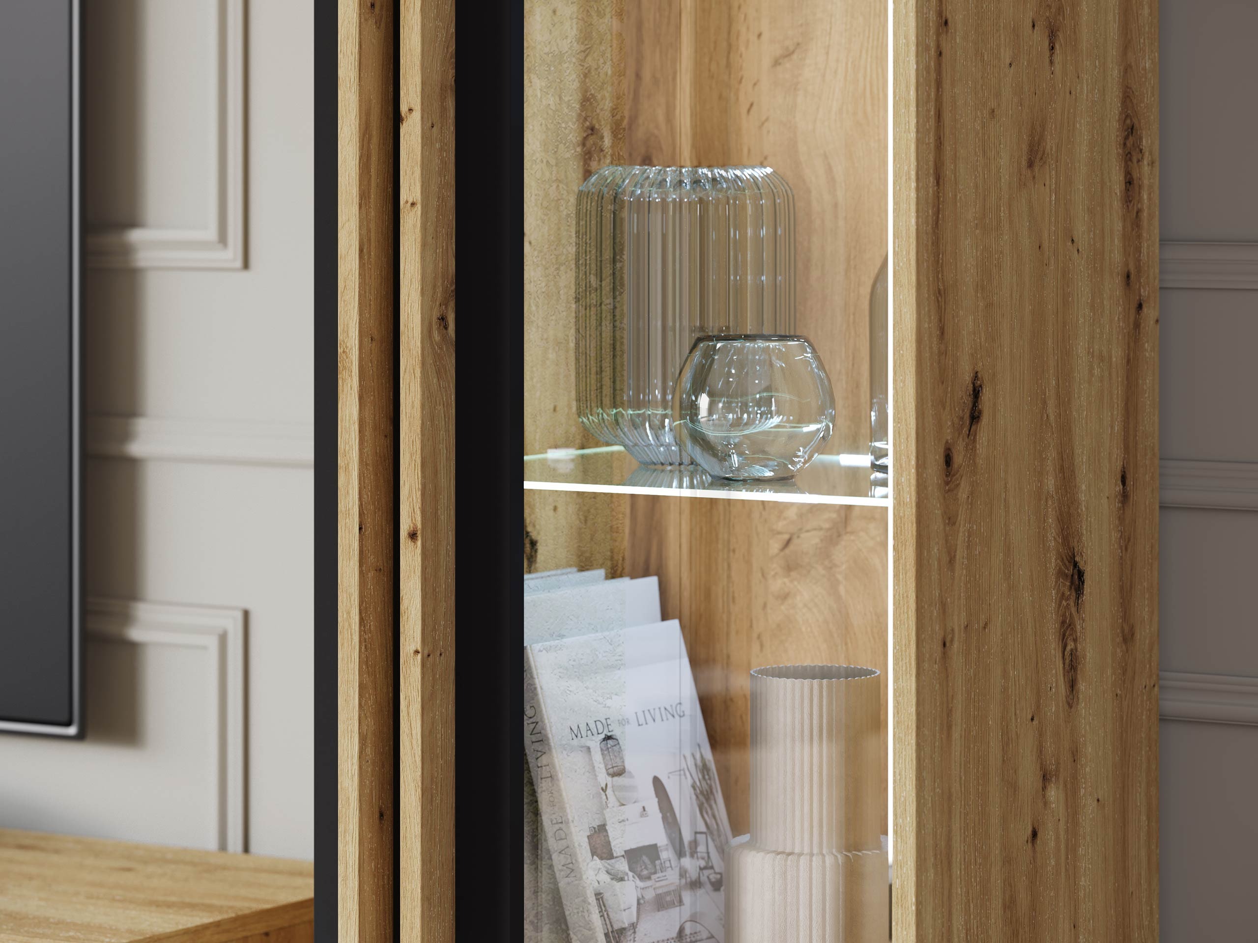 Wohnzimmer-Sets Facetor IV (Artisan Eichenholzoptik + Graphit)