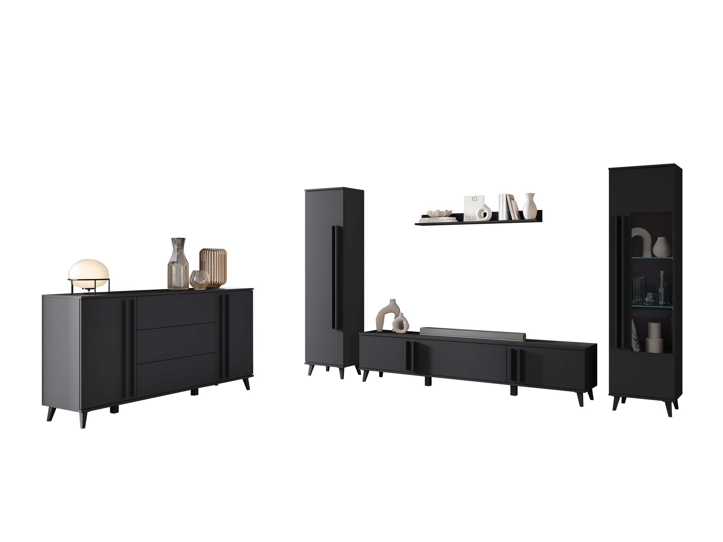 Wohnzimmer-Sets Facetor IV (Graphit)