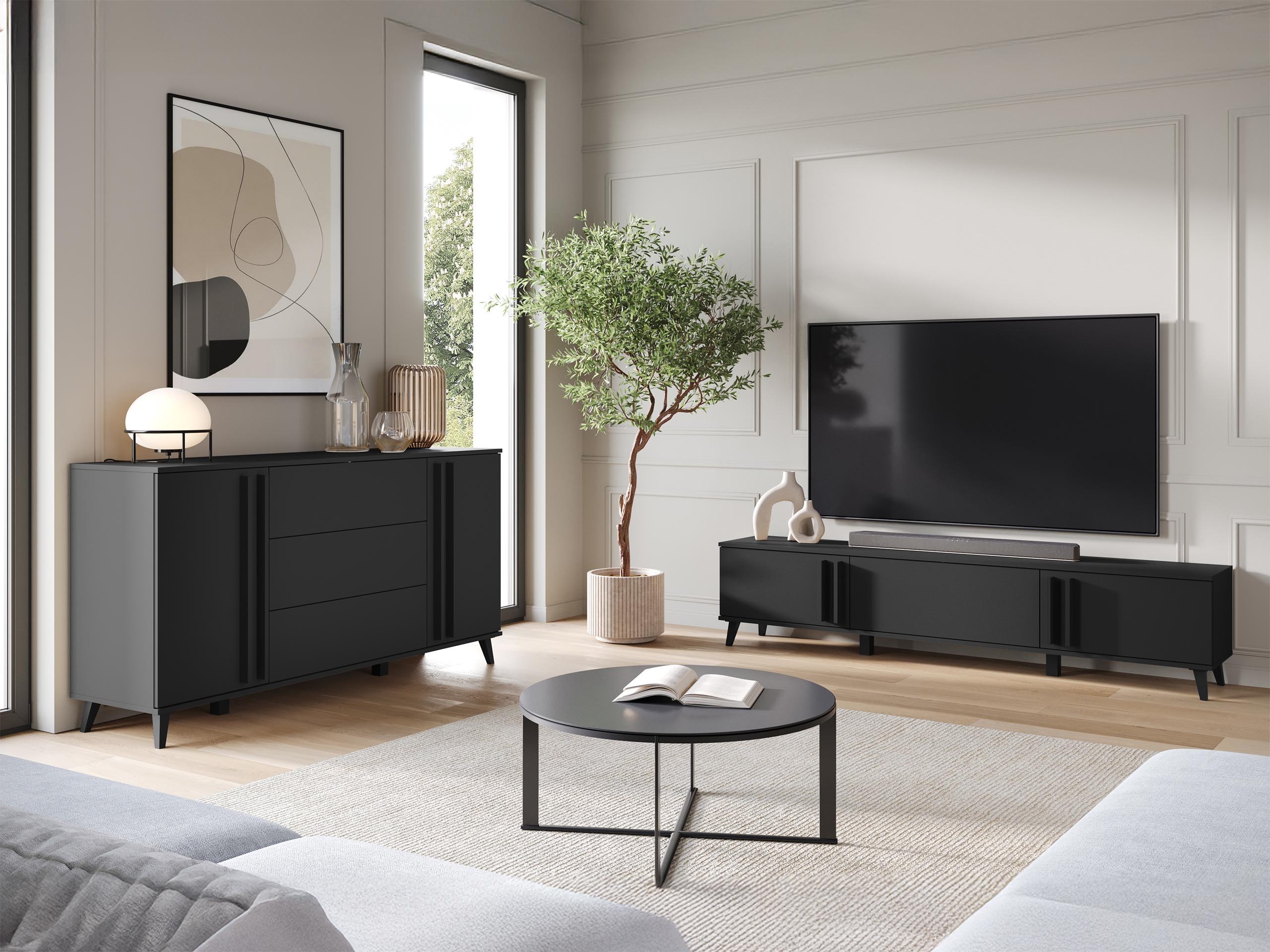 Wohnzimmer-Sets Temora 104 (Graphit)