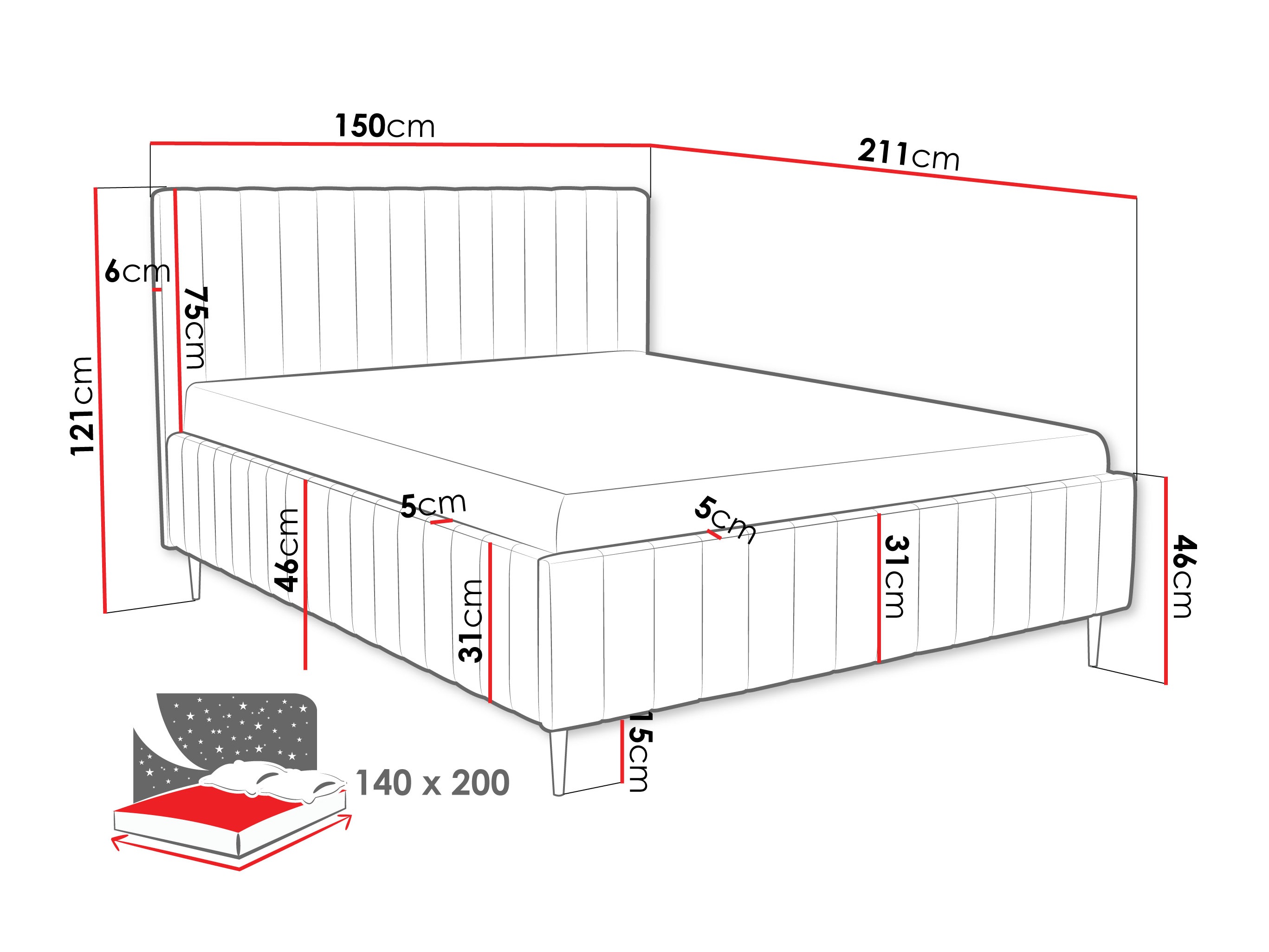 Bett Iris I (Fresh 37)
