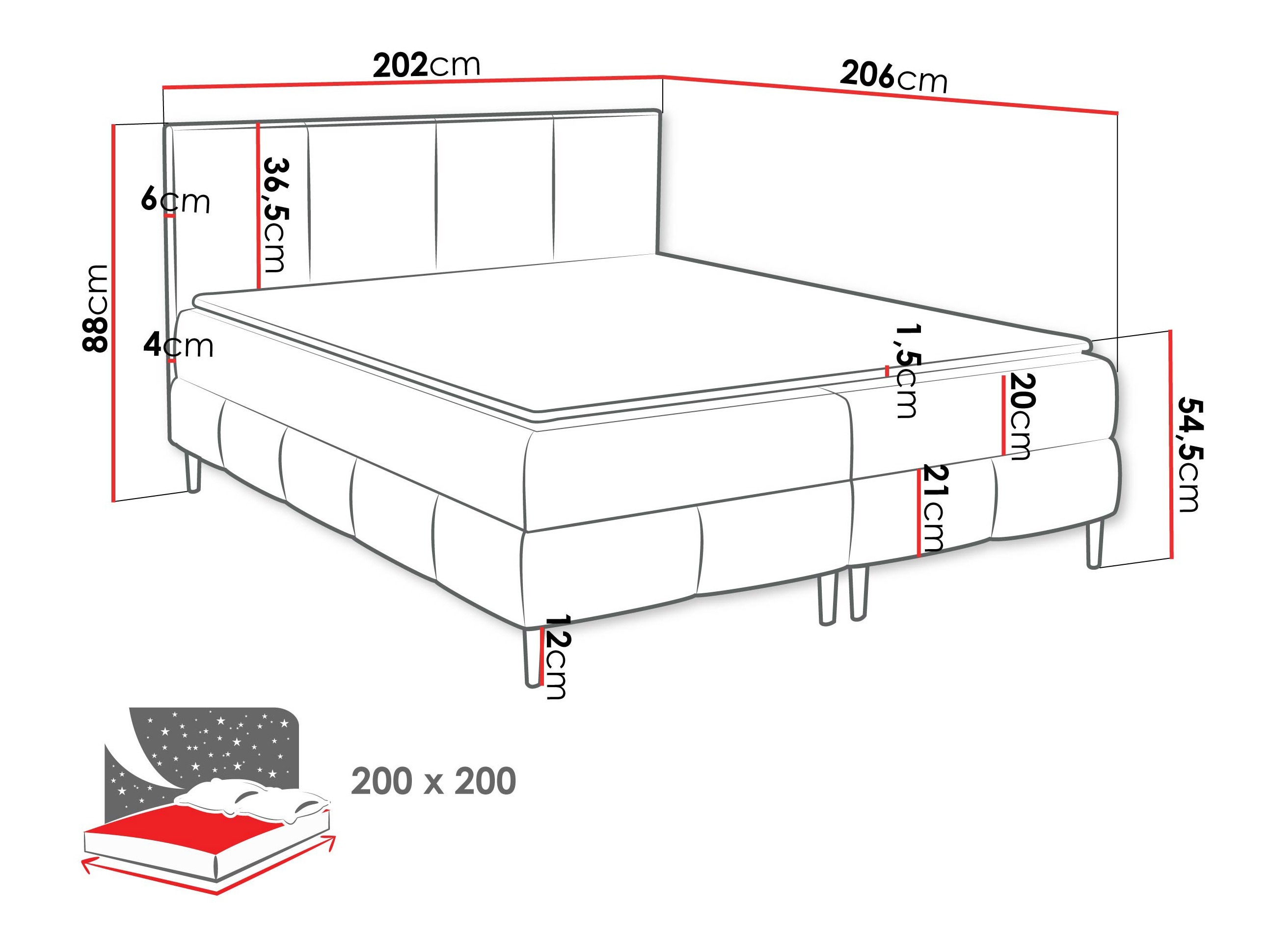 Boxspringbett Rivus I (Coral 75)