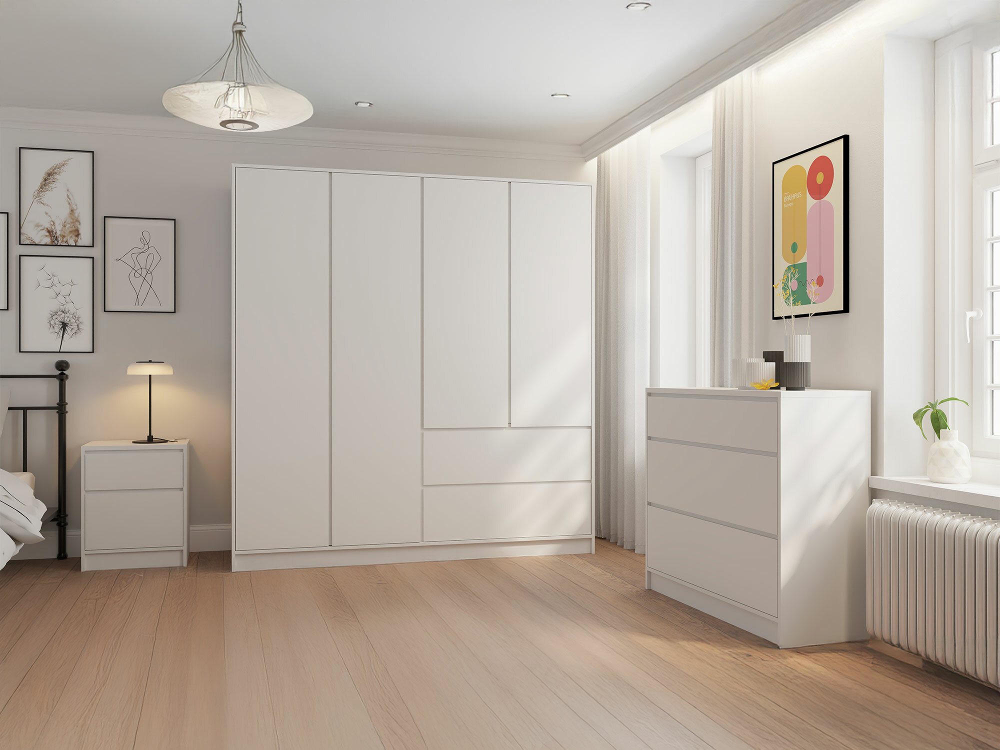 Kleiderschrank Mervese 104 (Weiß)