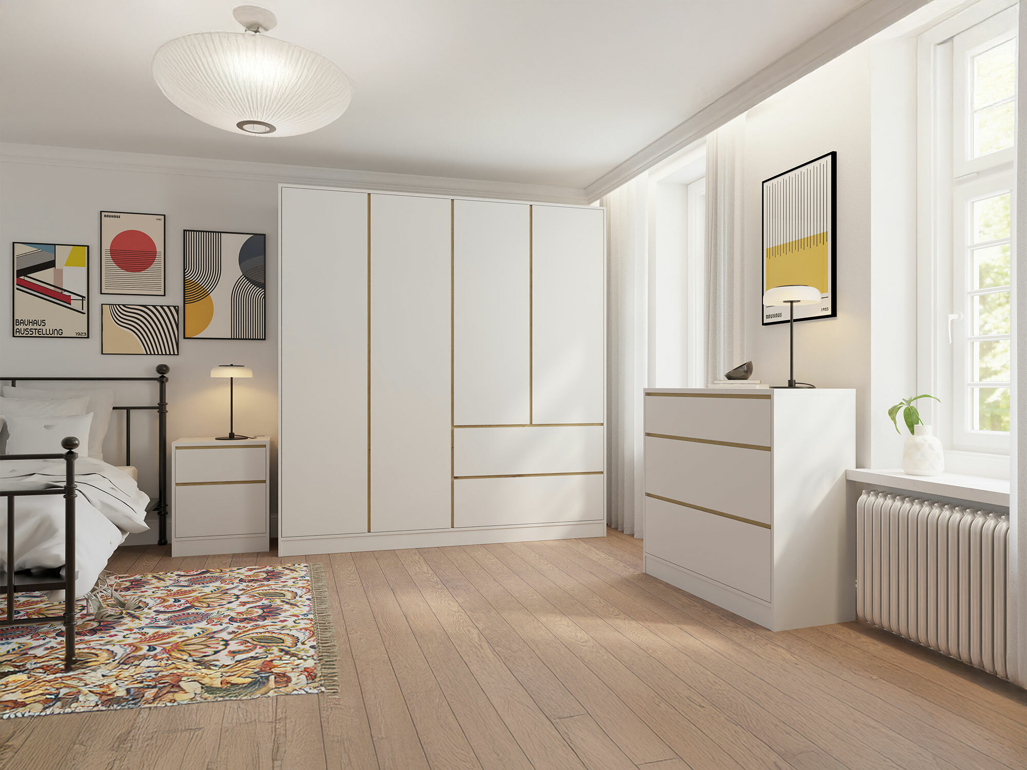 Kleiderschrank Mervese 104 (Weiß)