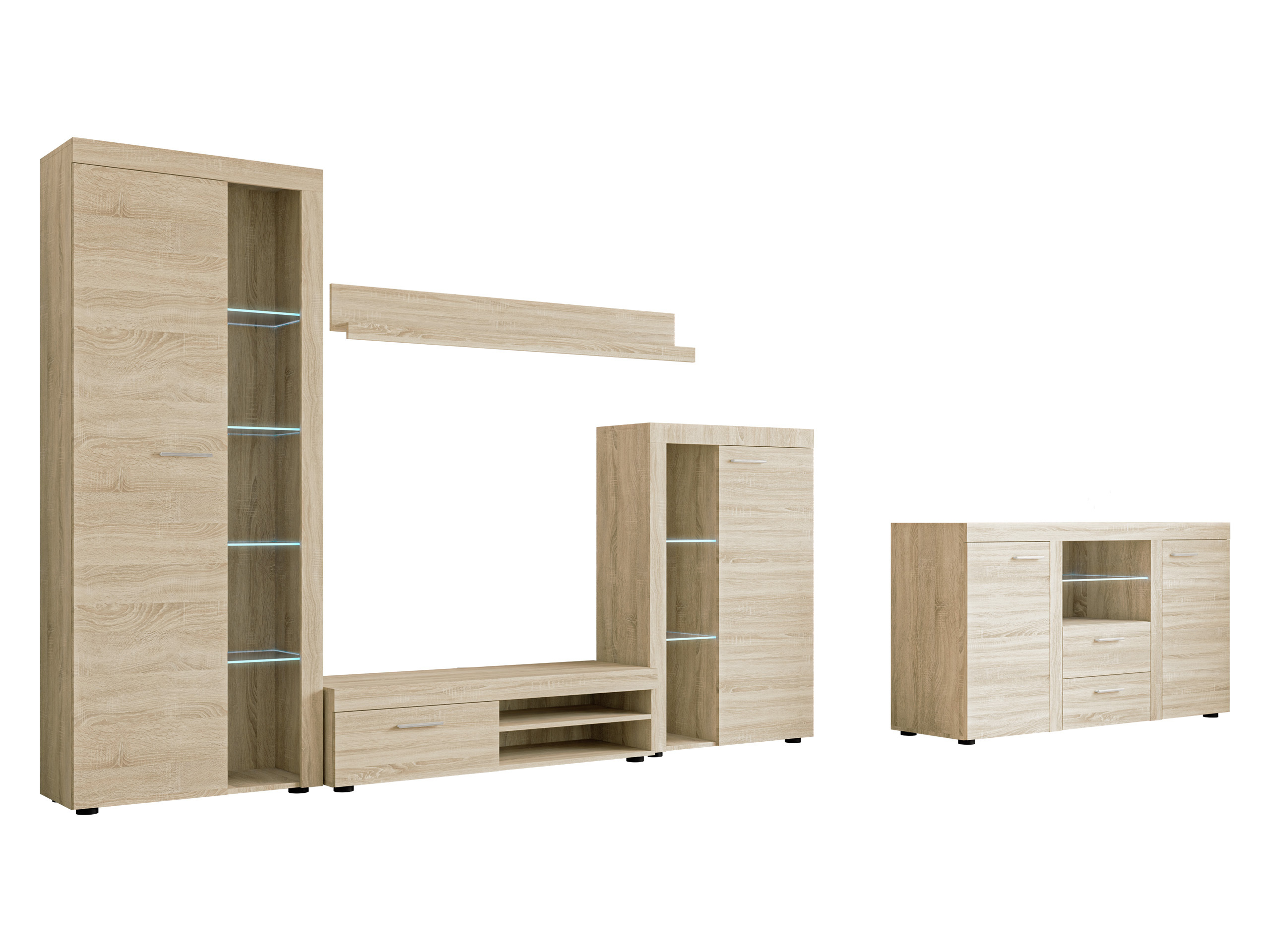 Wohnzimmer-Sets Univio I (Sonoma Eichenholzoptik)