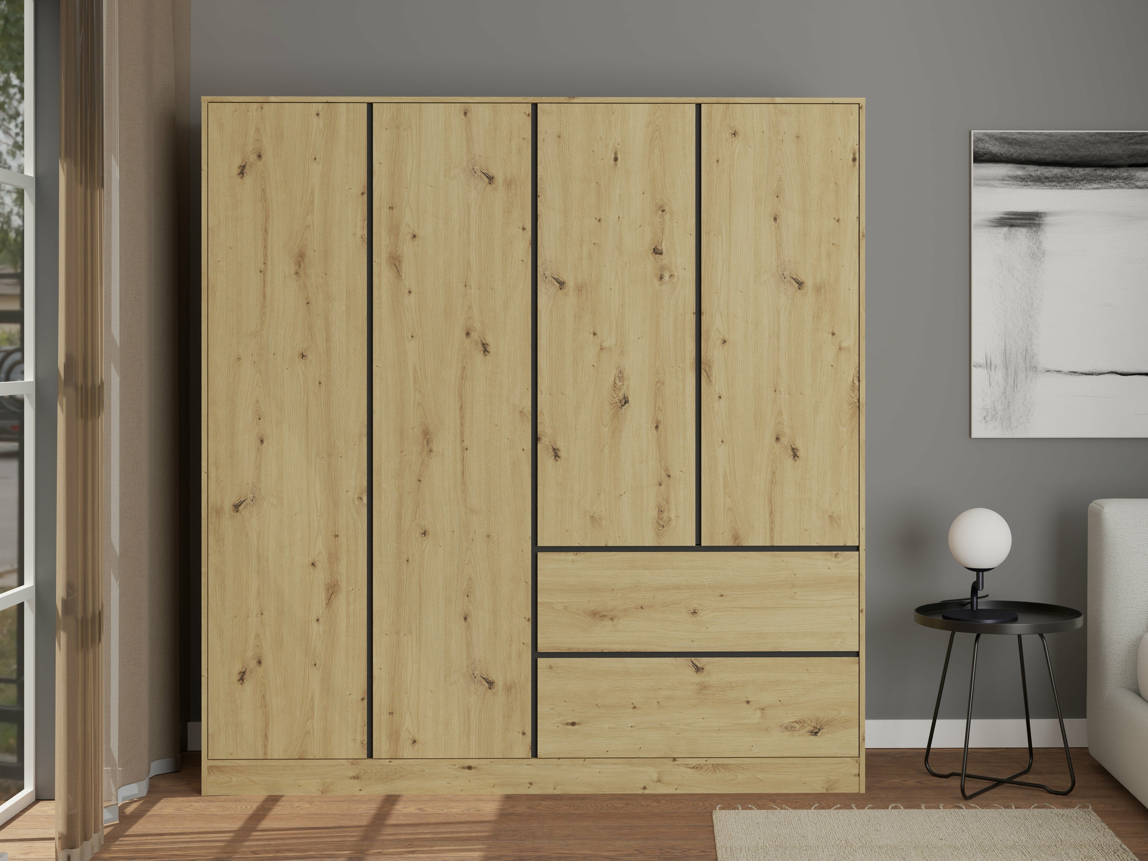 Kleiderschrank Mervese 104 (Artisan Eichenholzoptik)