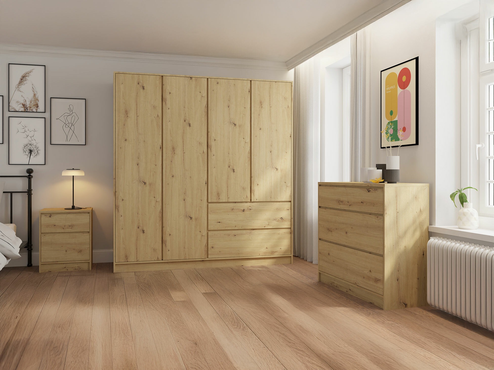 Kleiderschrank Mervese 104 (Artisan Eichenholzoptik)