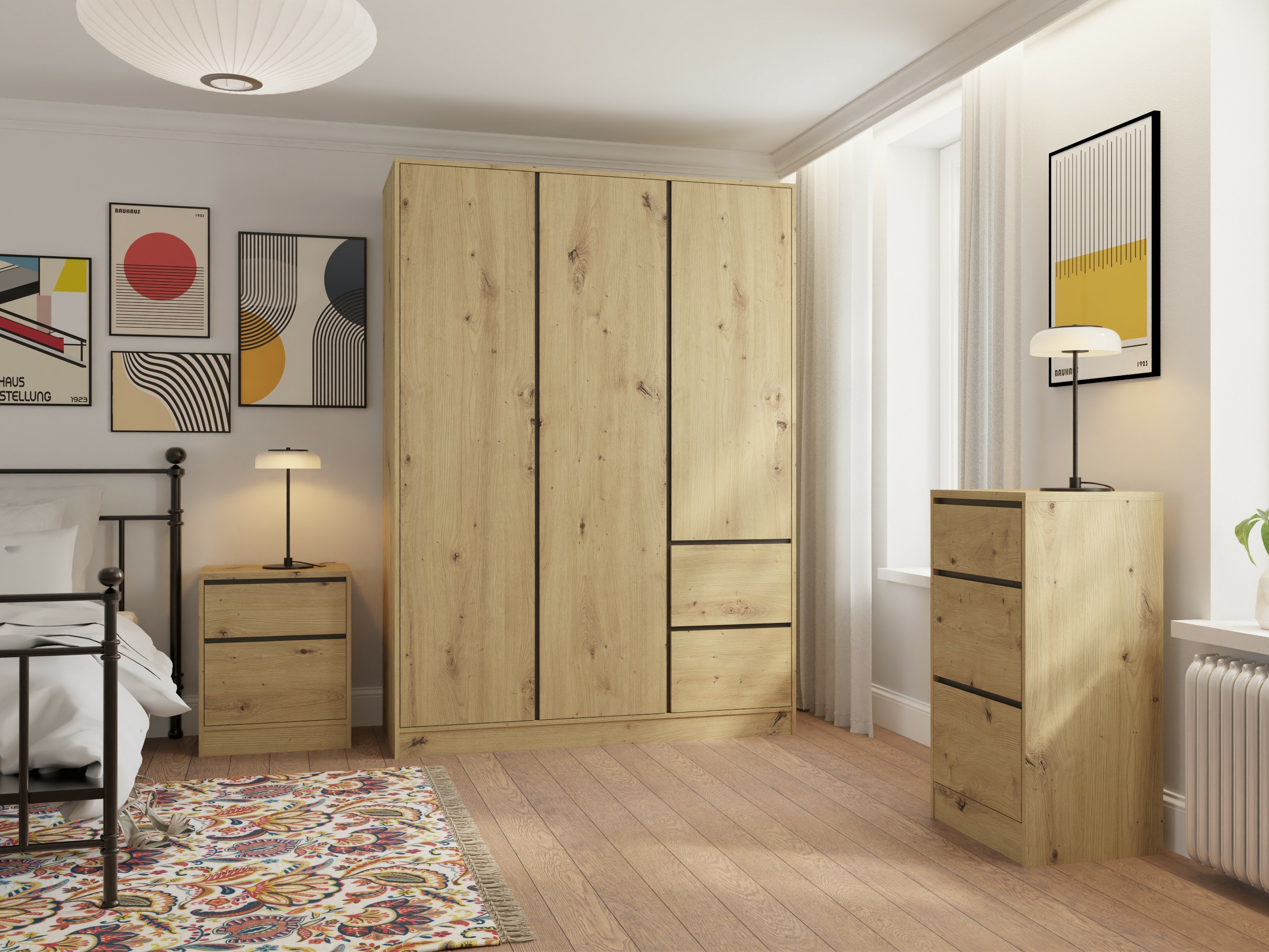 Nachttisch Mervese 100 (Artisan Eichenholzoptik)