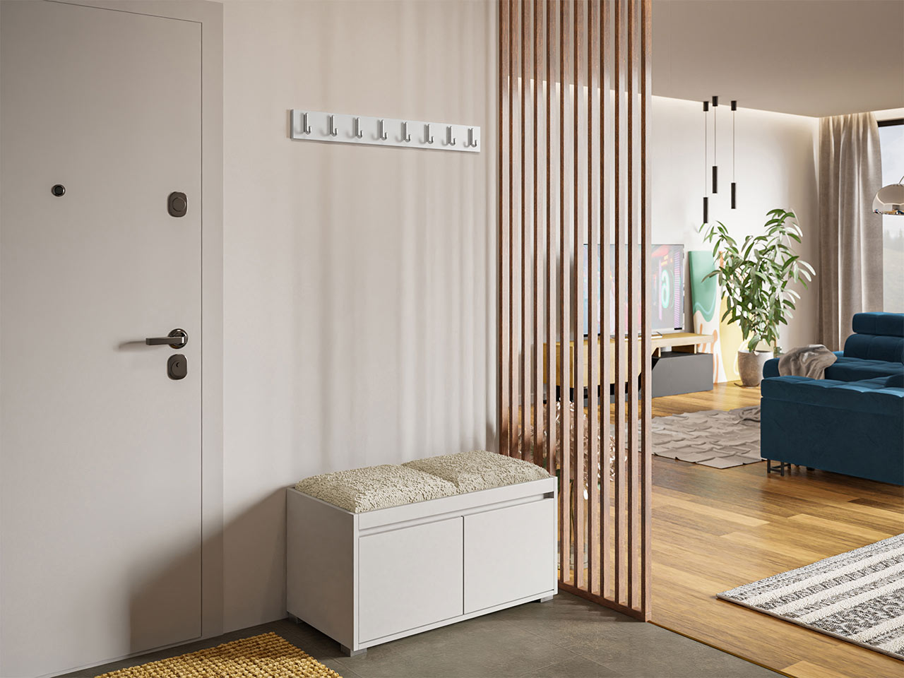 Flurgarnitur Comfivo Pinus I (Weiß + Abriamo 03)