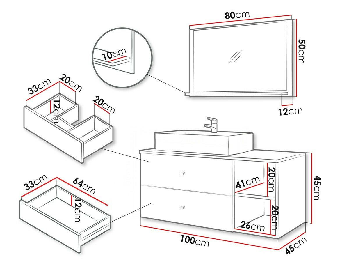 Badezimmer-Set Ophruvi 100 (Hellbraun)