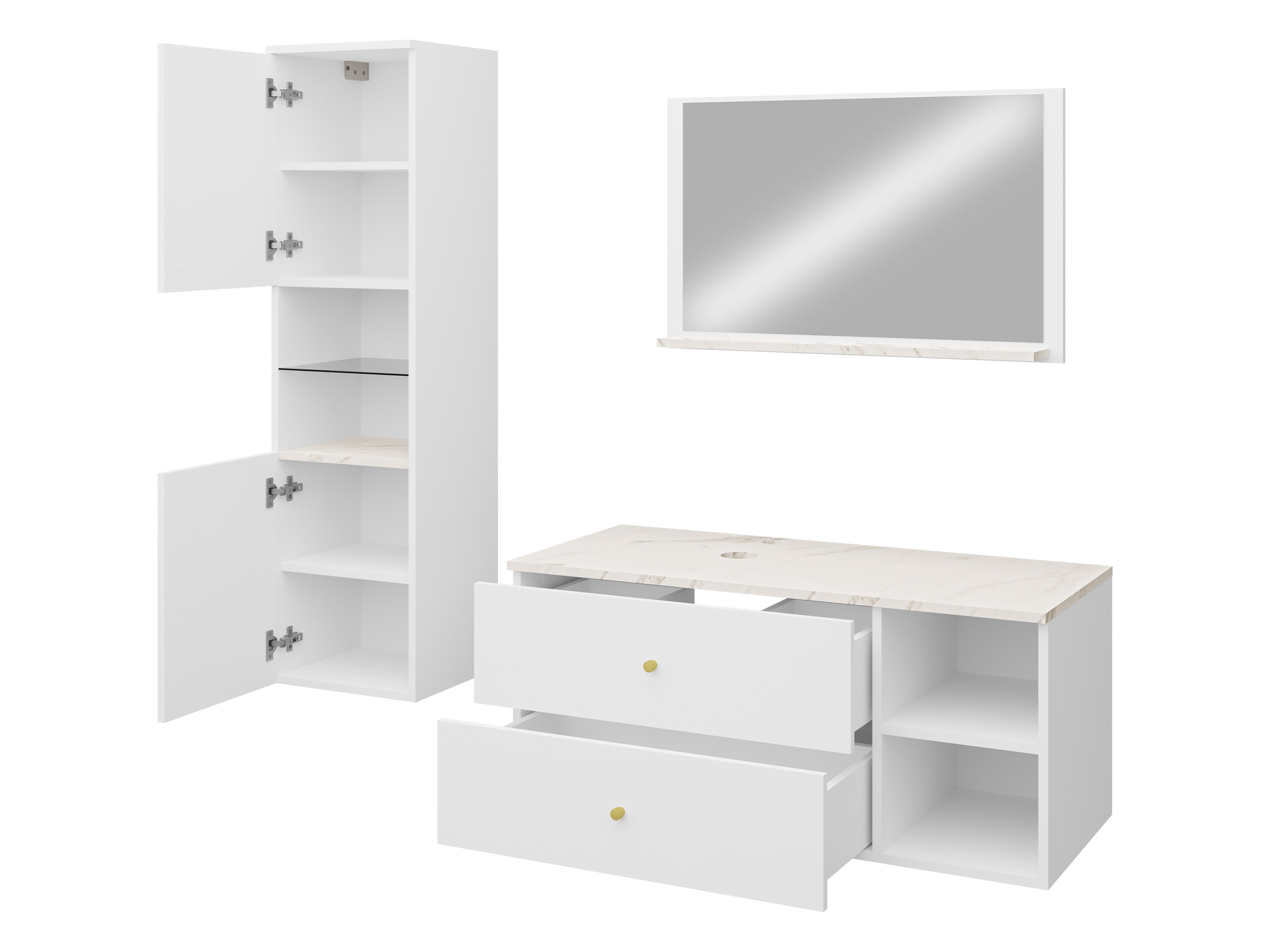 Badezimmer-Set Salus II (Kaschmir + Eichenholzoptik)