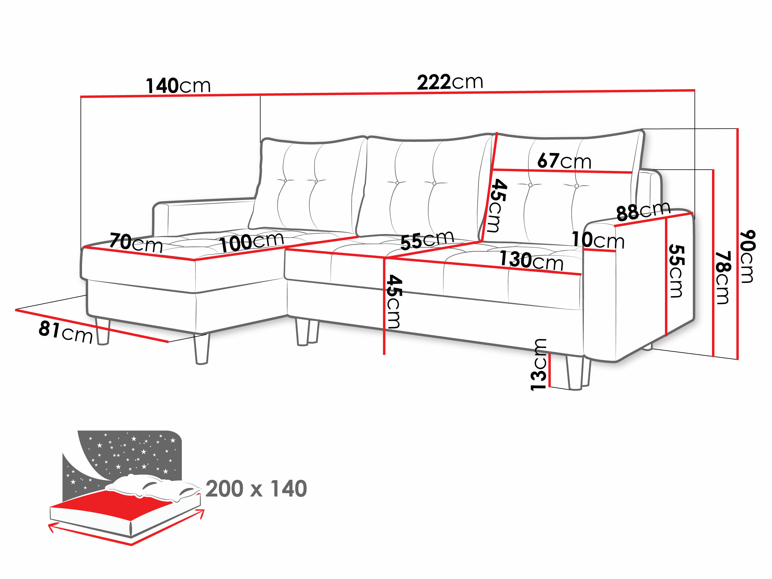 Ecksofa Boulder 100 (Malmo 25)
