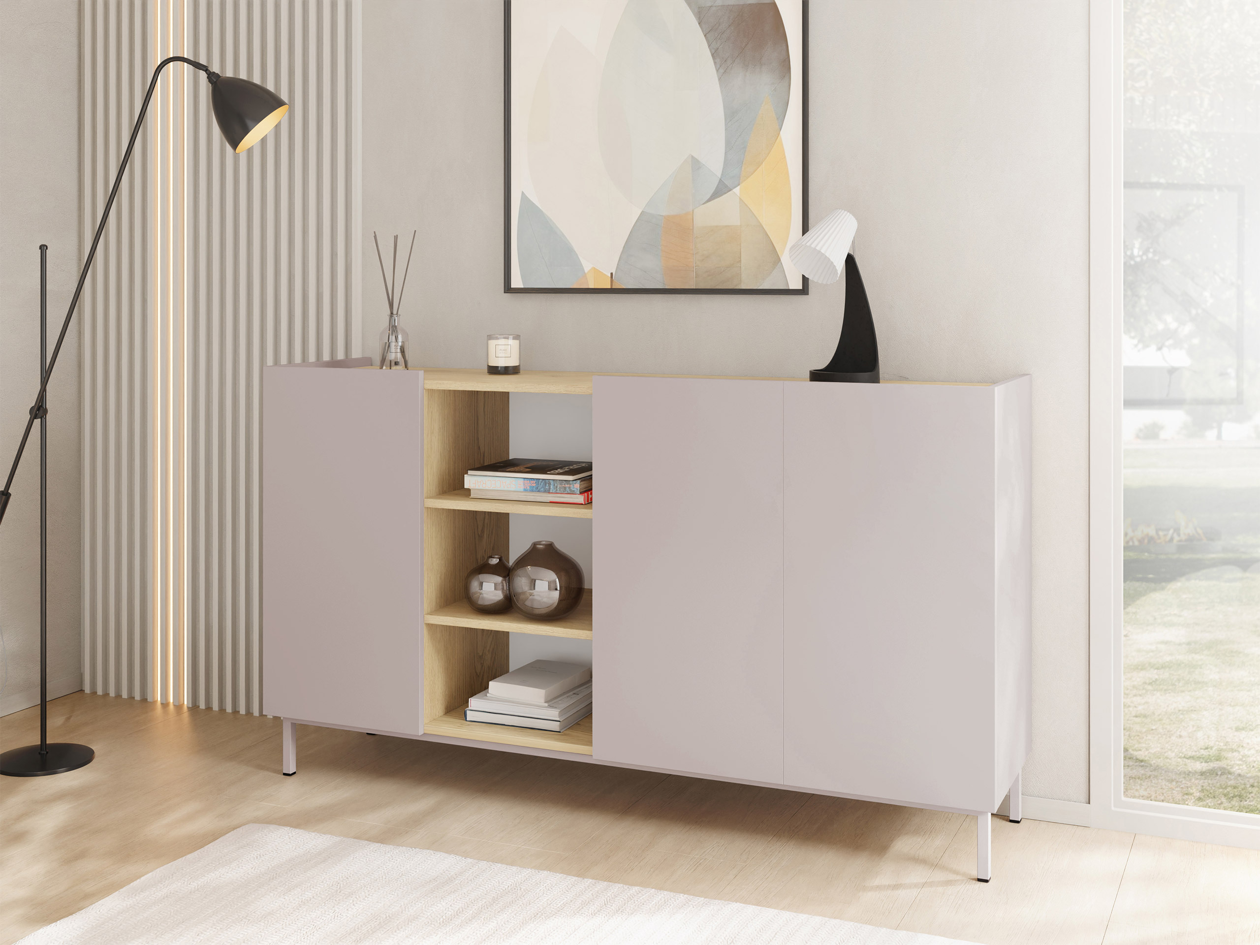 Sideboard Veldome 100 (Kaschmir + Eiche Cremona)