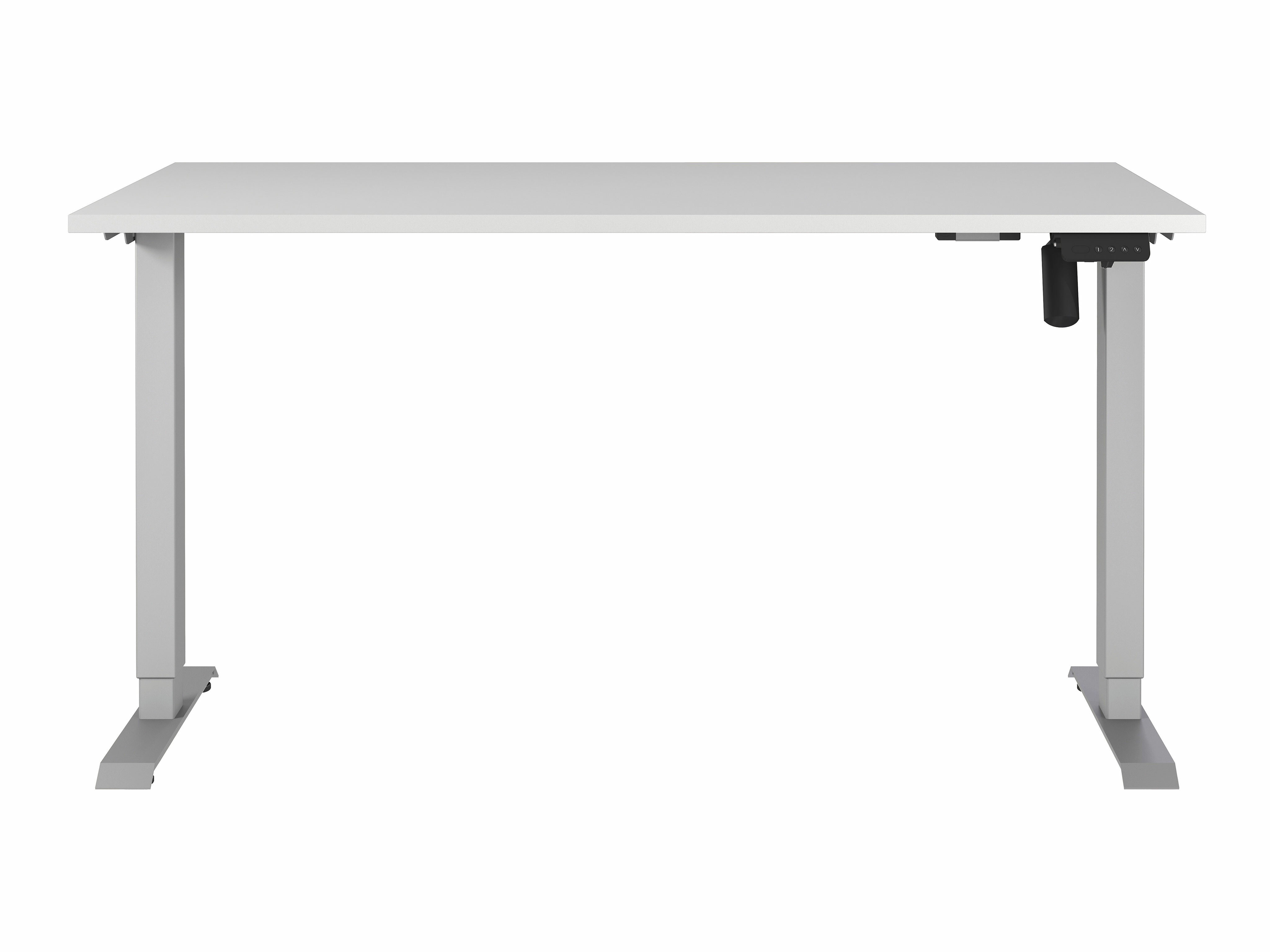 Höhenverstellbarer Schreibtisch Lartesi 116 (Hellgrau + Silber)