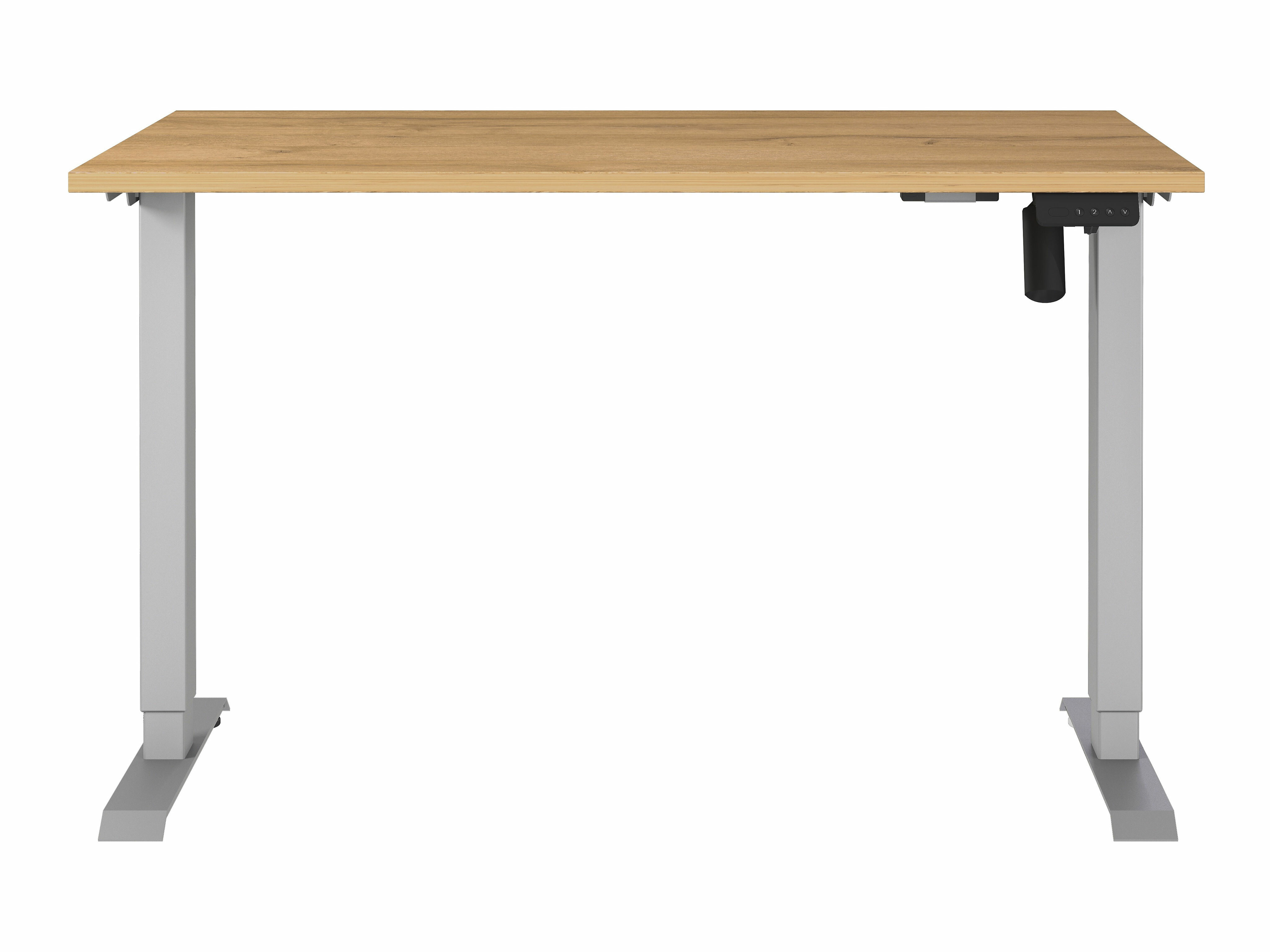 Höhenverstellbarer Schreibtisch Lartesi 115 (Grandson Eichenholzoptik + Silber)