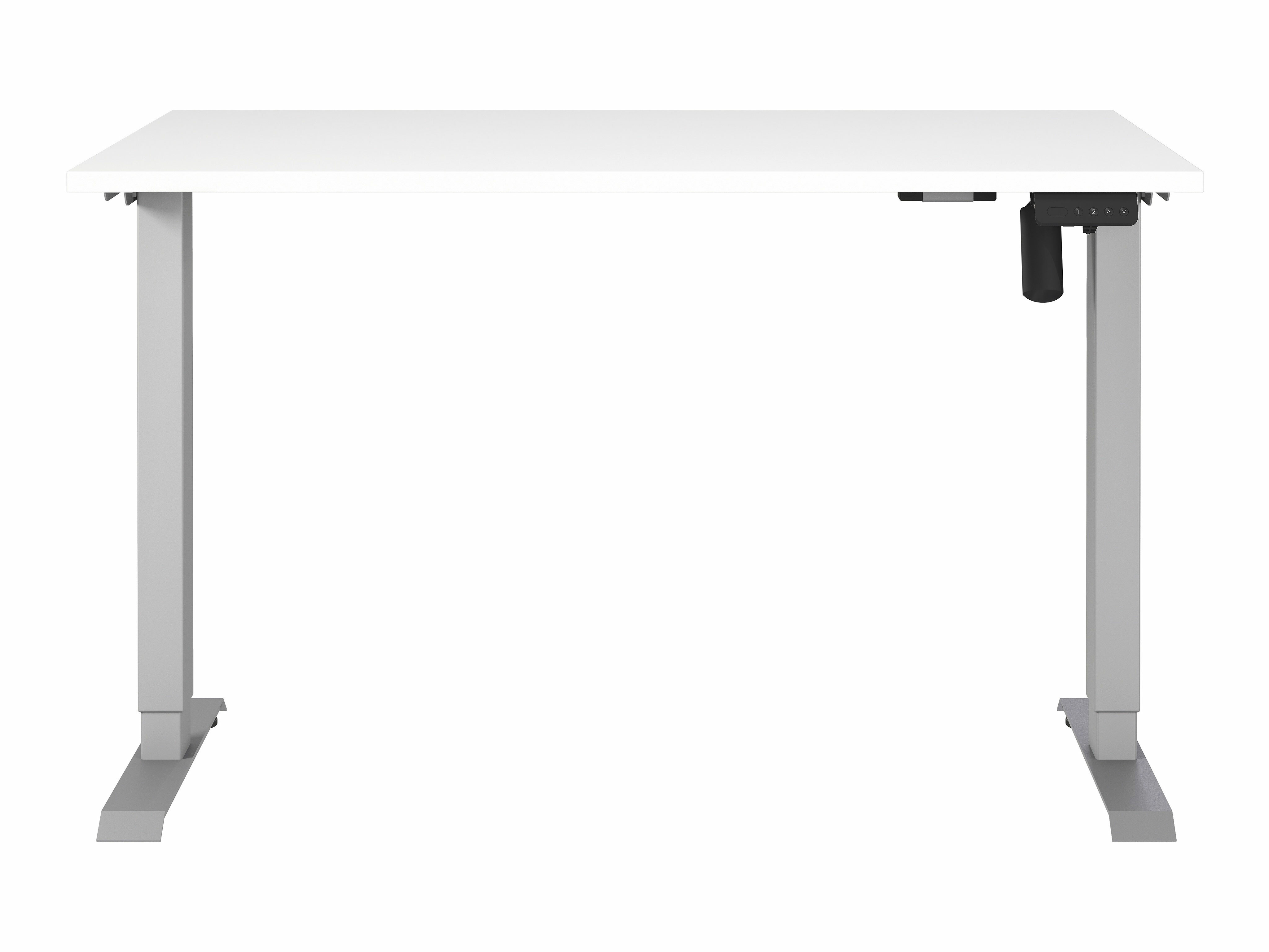 Höhenverstellbarer Schreibtisch Lartesi 115 (Weiß + Silber)