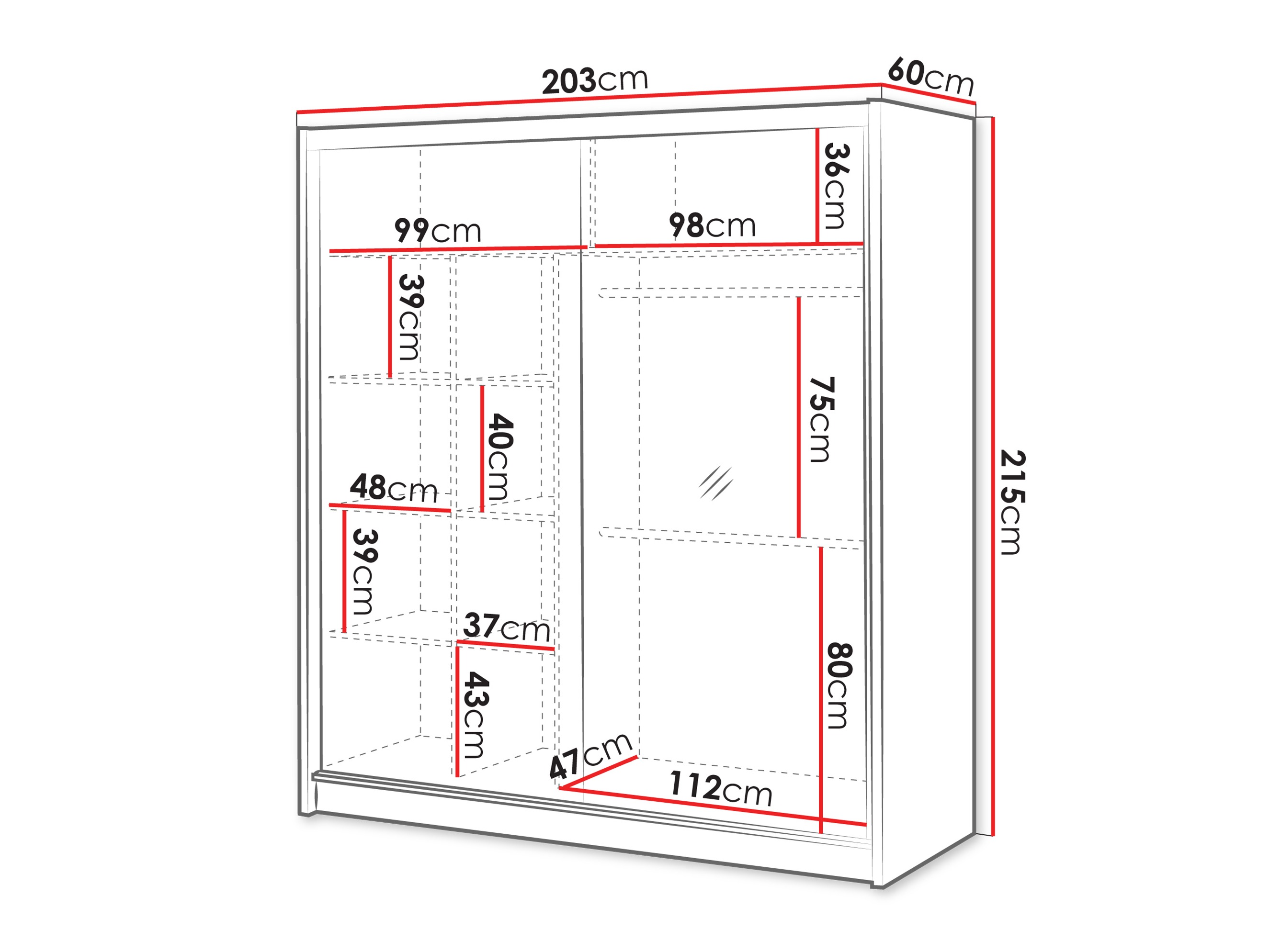 Kleiderschrank Gemes (Wotan Eiche + Weiß)