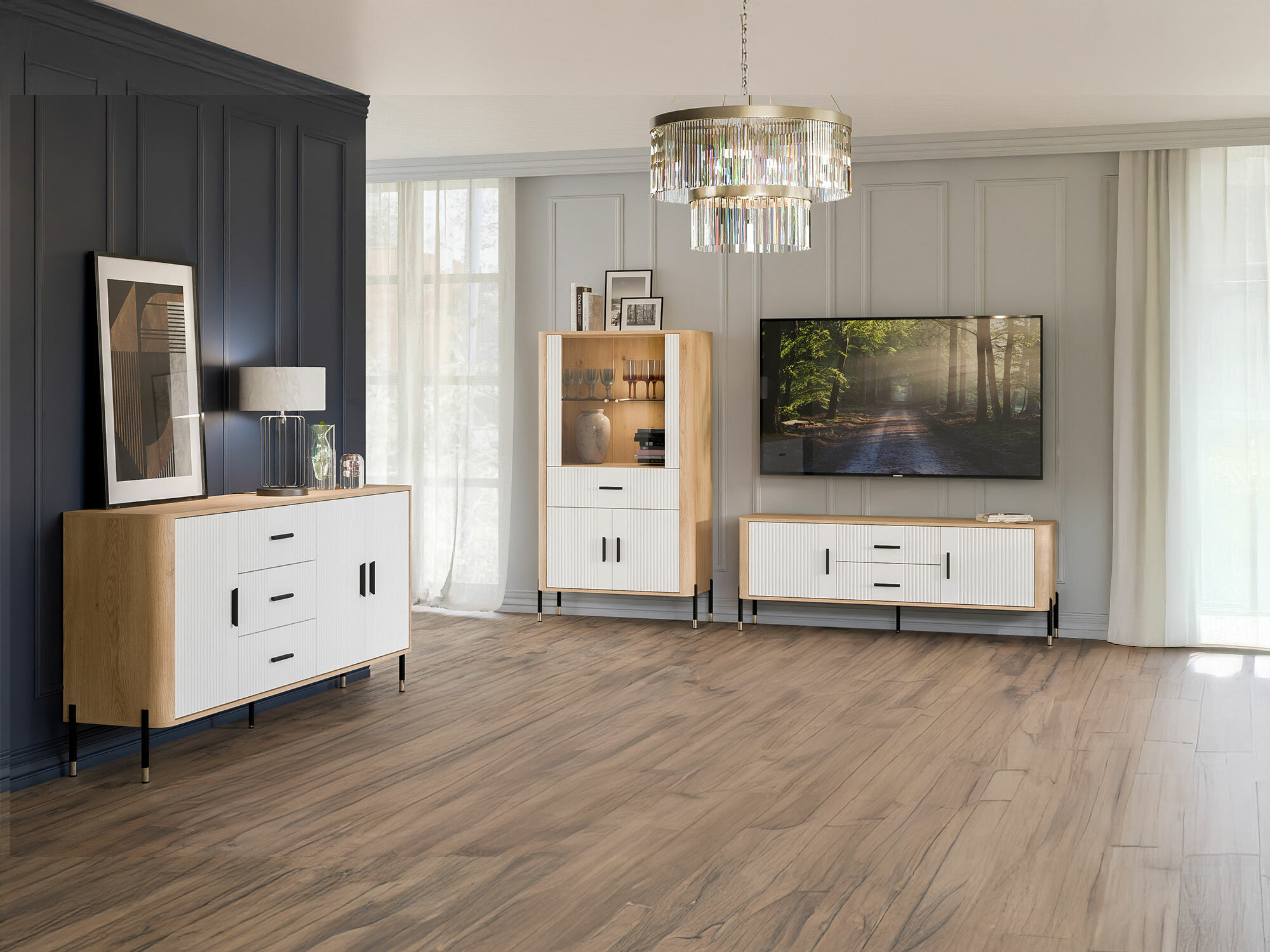 TV-Möbel Flosora 103 (Weiß)