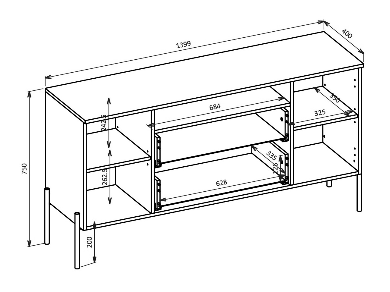 Kommoden Levtenu 115 (Kaschmir)