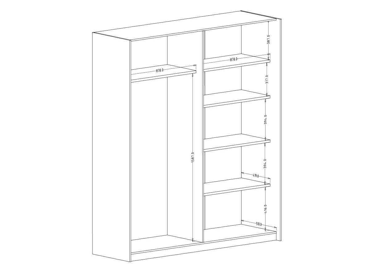 Kleiderschrank Austin 372 (Eichenholzoptik dunkel + Schwarz)