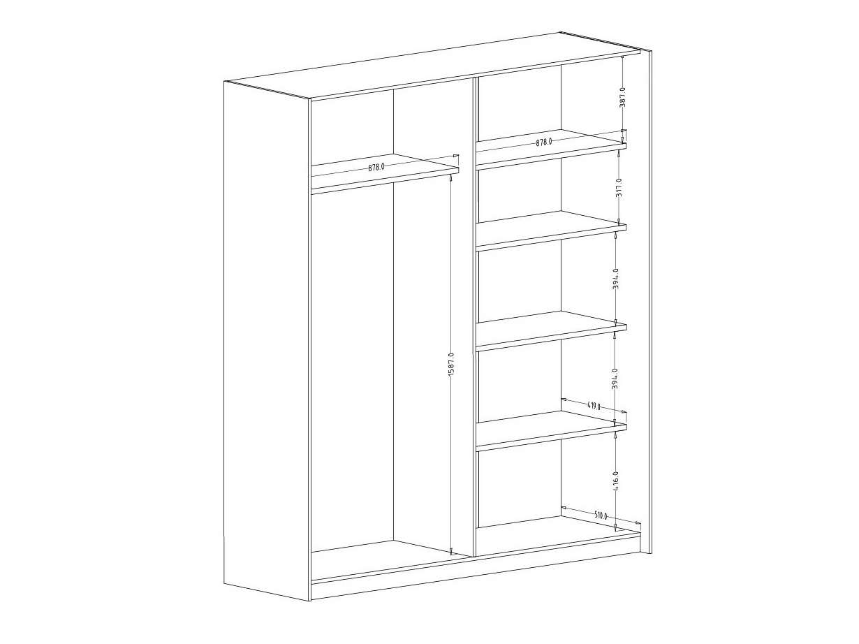 Kleiderschrank Austin 372 (Eichenholzoptik dunkel + Schwarz)