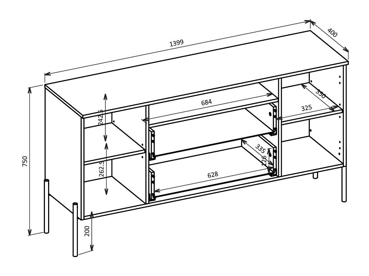 Wohnzimmer-Sets Levtenu 118 (Eichenholzoptik)