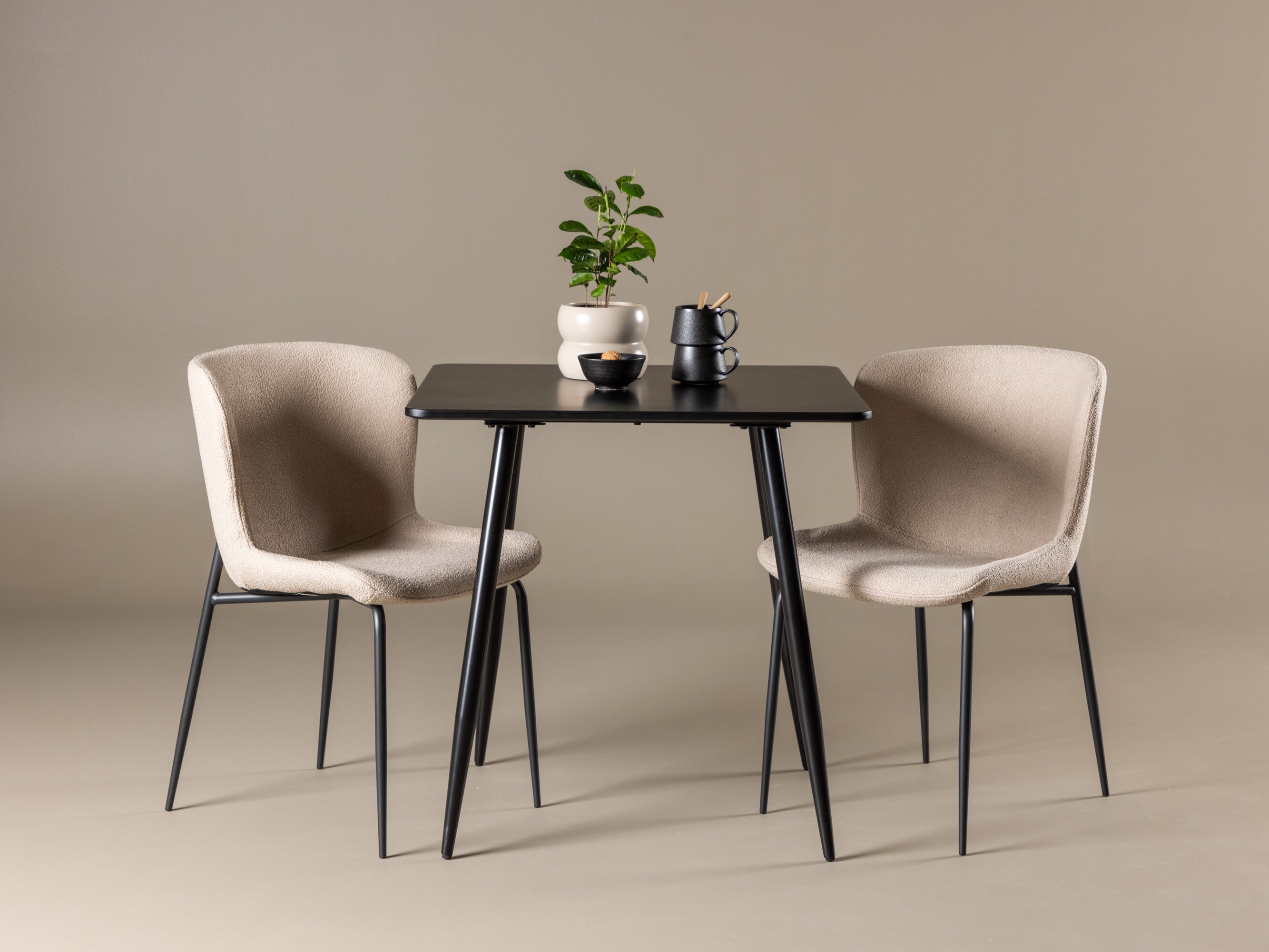 Essgruppe Dallas 4910 (Schwarz + Beige)