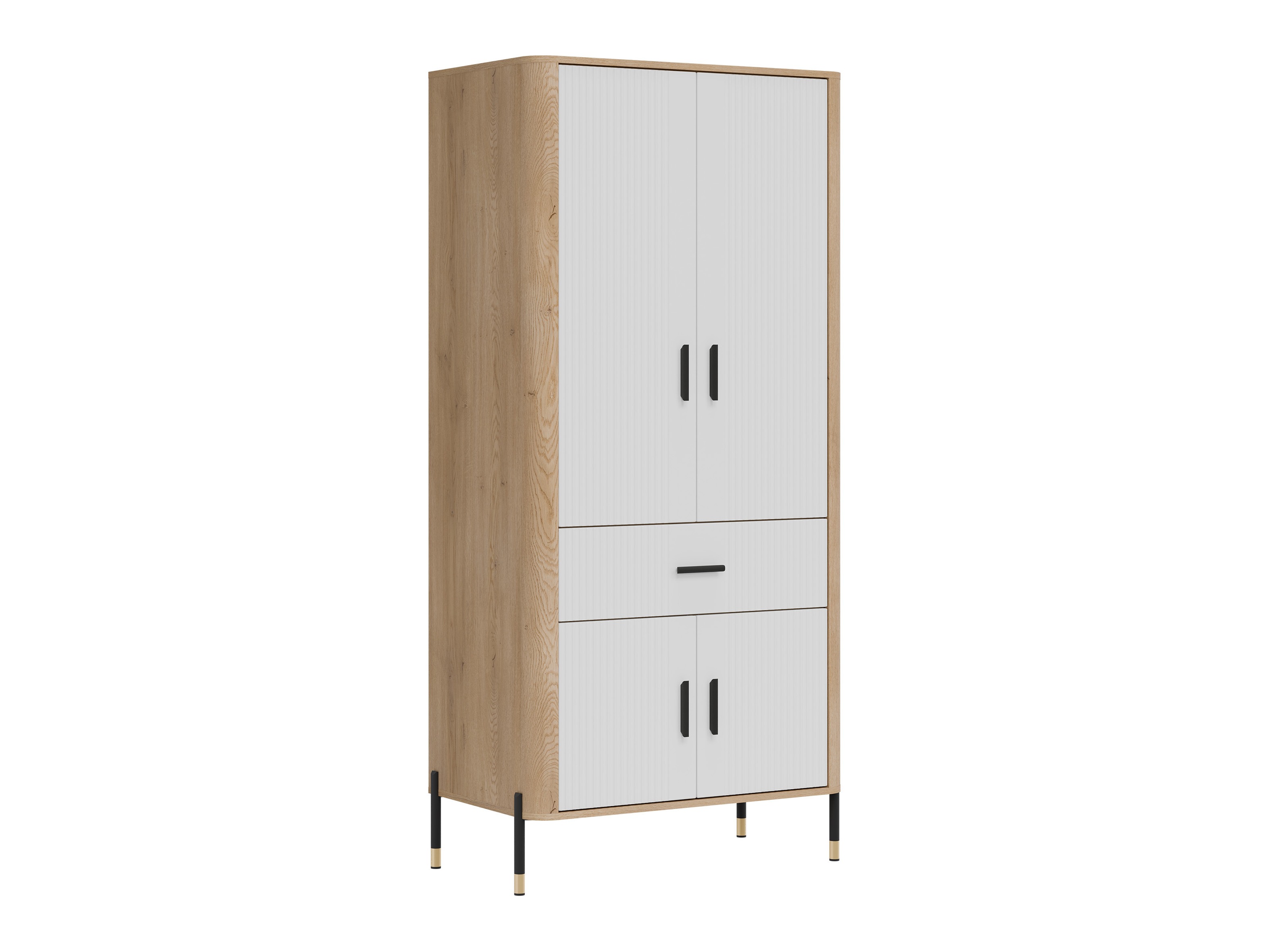 Kleiderschrank Flosora 133 (Weiß)