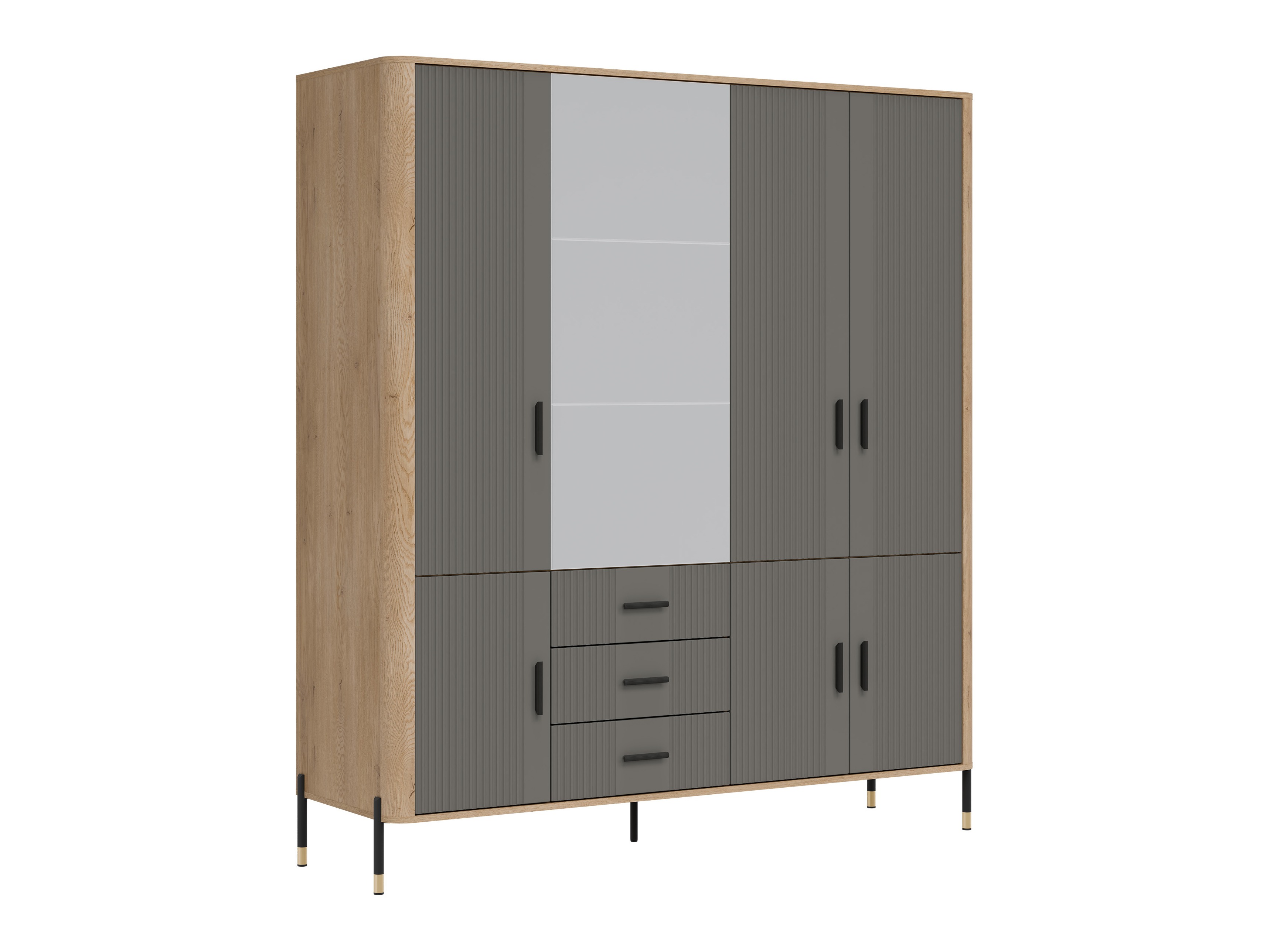 Kleiderschrank Flosora 135 (Grau)