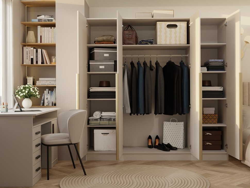 Kleiderschrank Mandeville 370 (Kaschmir + Gold)