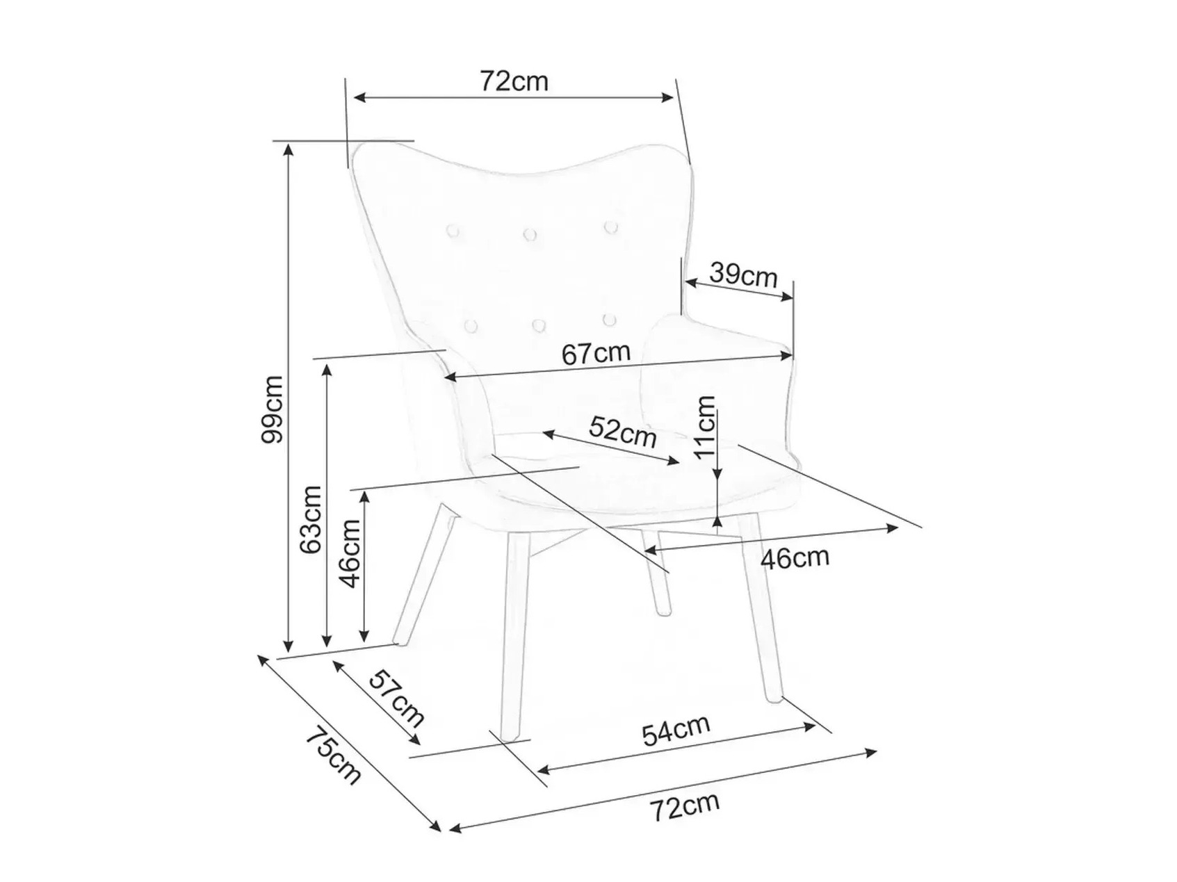 Sessel Detroit 864 (Grau)