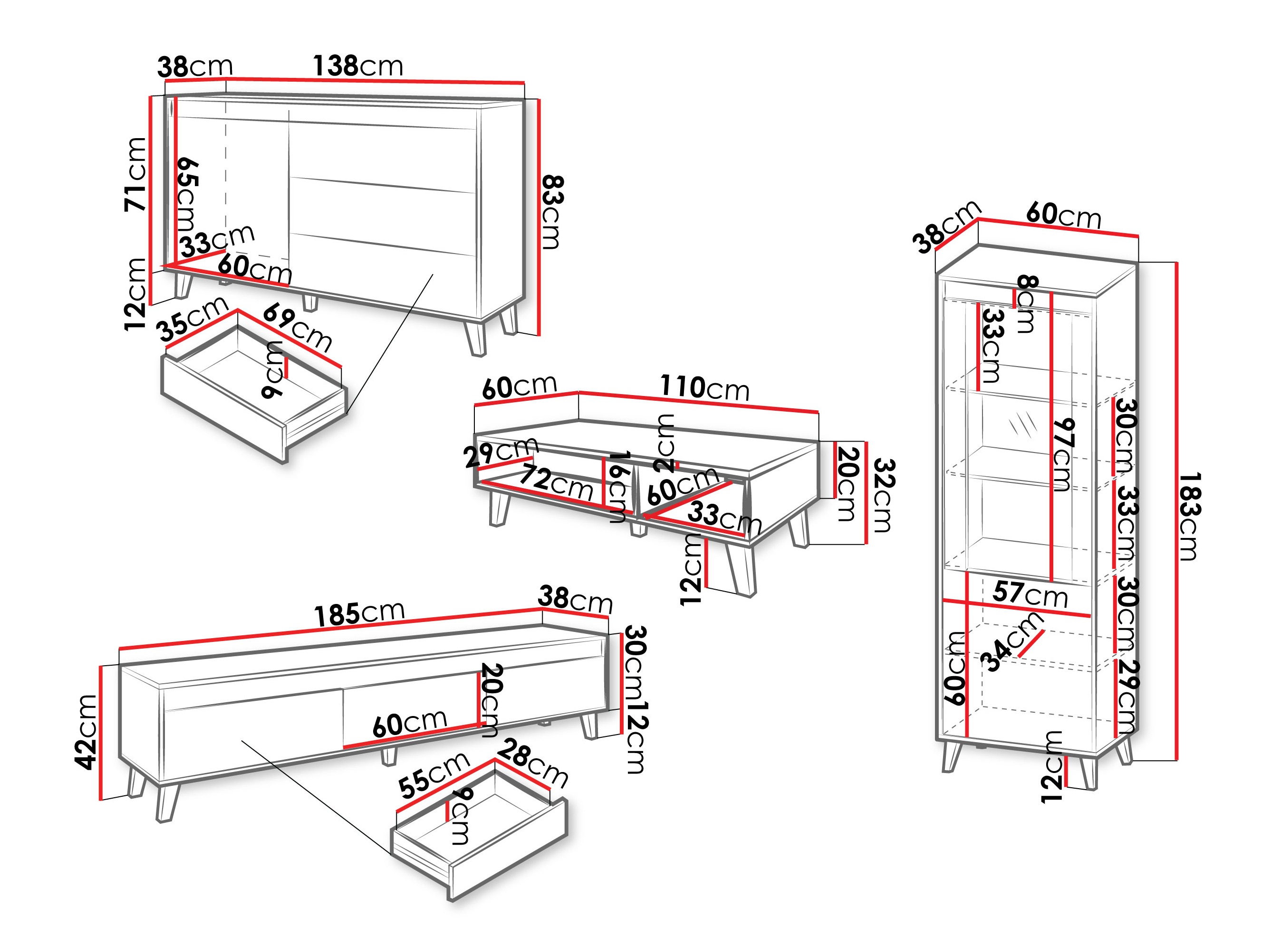 Wohnzimmer-Sets Munus