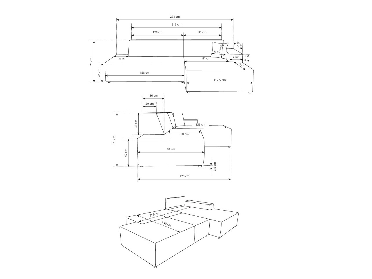 Ecksofa Kingston 187 (Tilia 03)