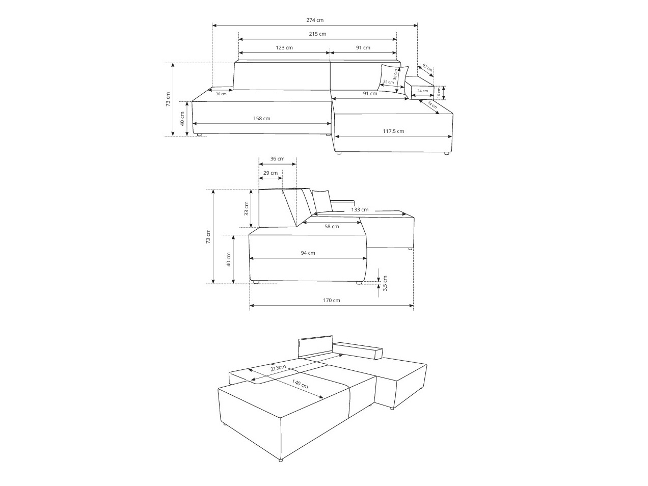 Ecksofa Kingston 187 (Tilia 85)