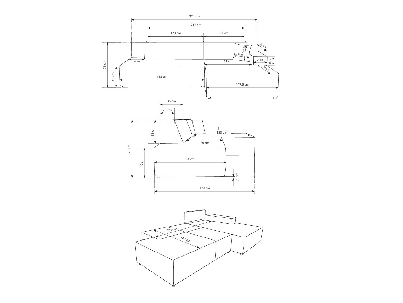 Ecksofa Kingston 187 (Tlia 17)