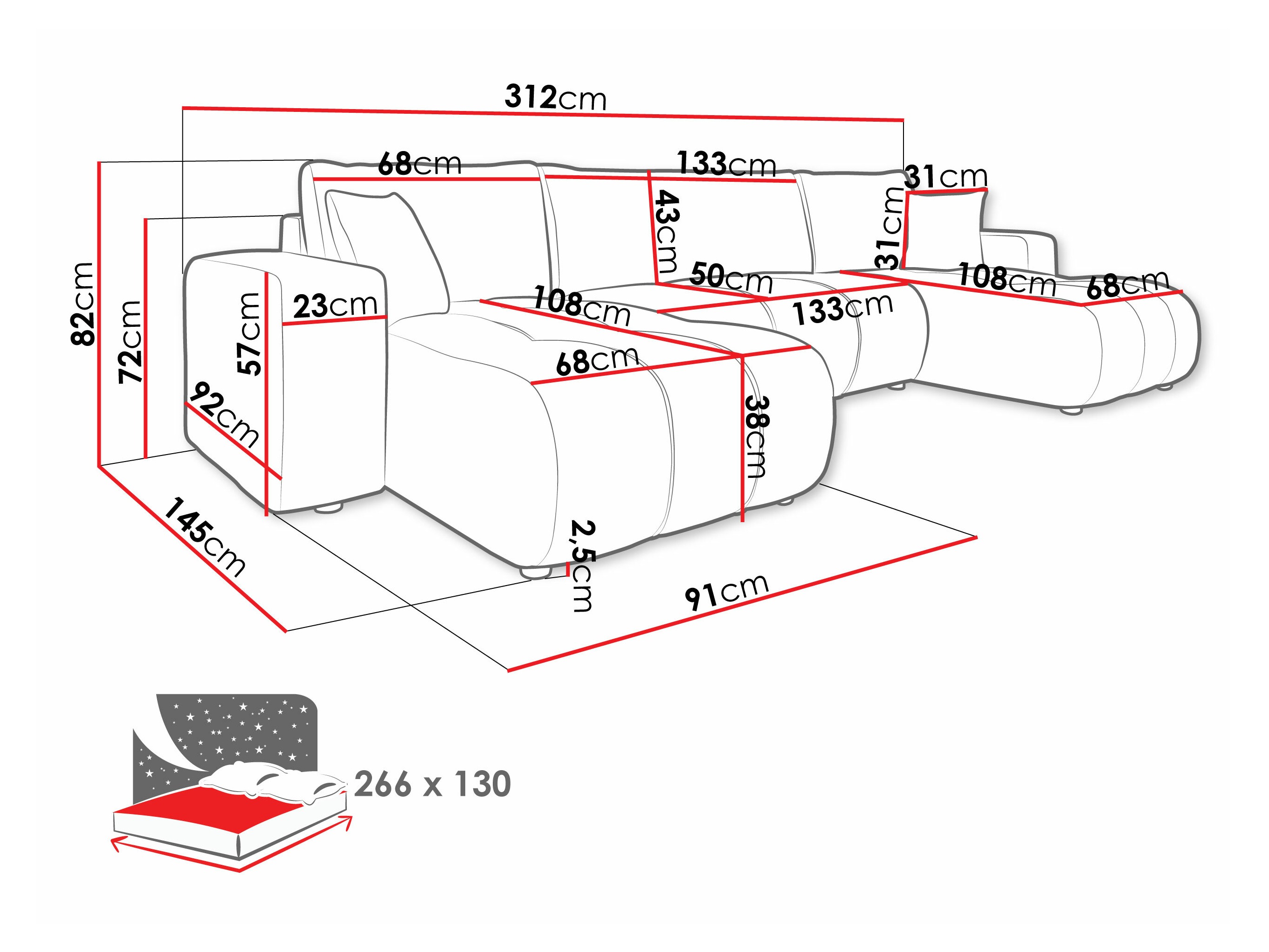 Ecksofa Comfivo Laurus II (Velo 621)