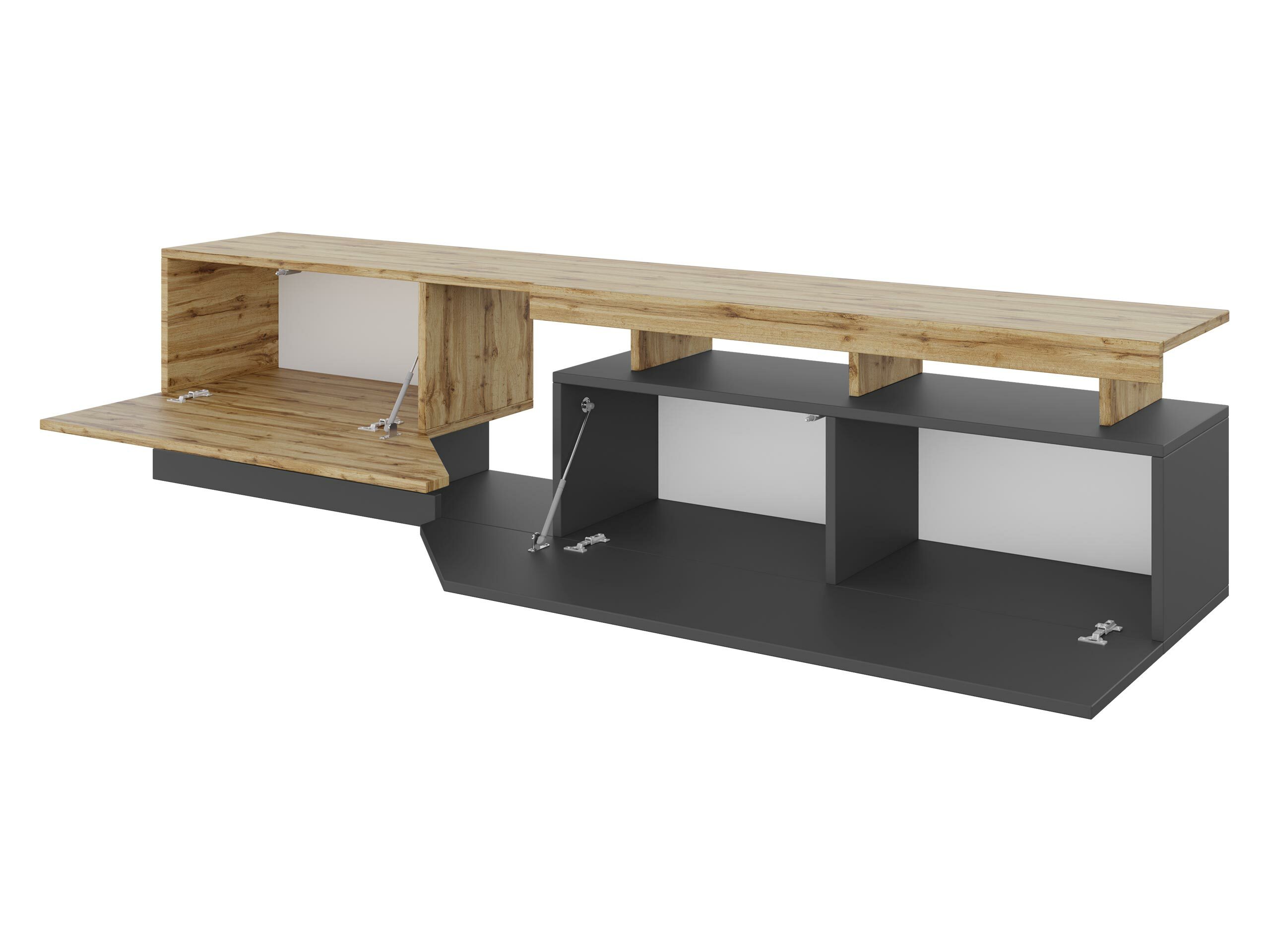 Wohnzimmer-Sets Comfivo Daldune II (Anthrazit + Wotan Eiche)