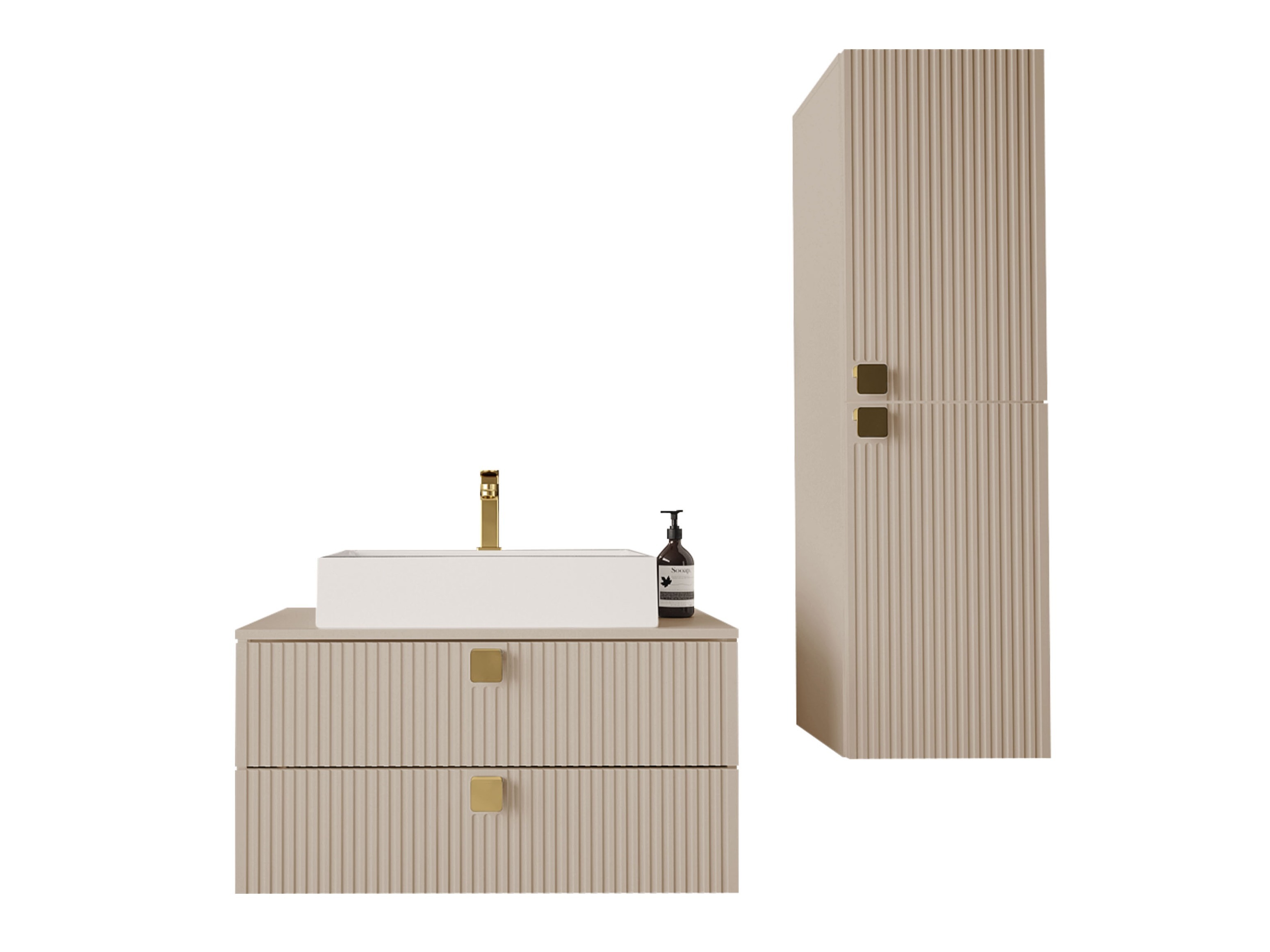 Badezimmer-Set Panium (Hellbraun)