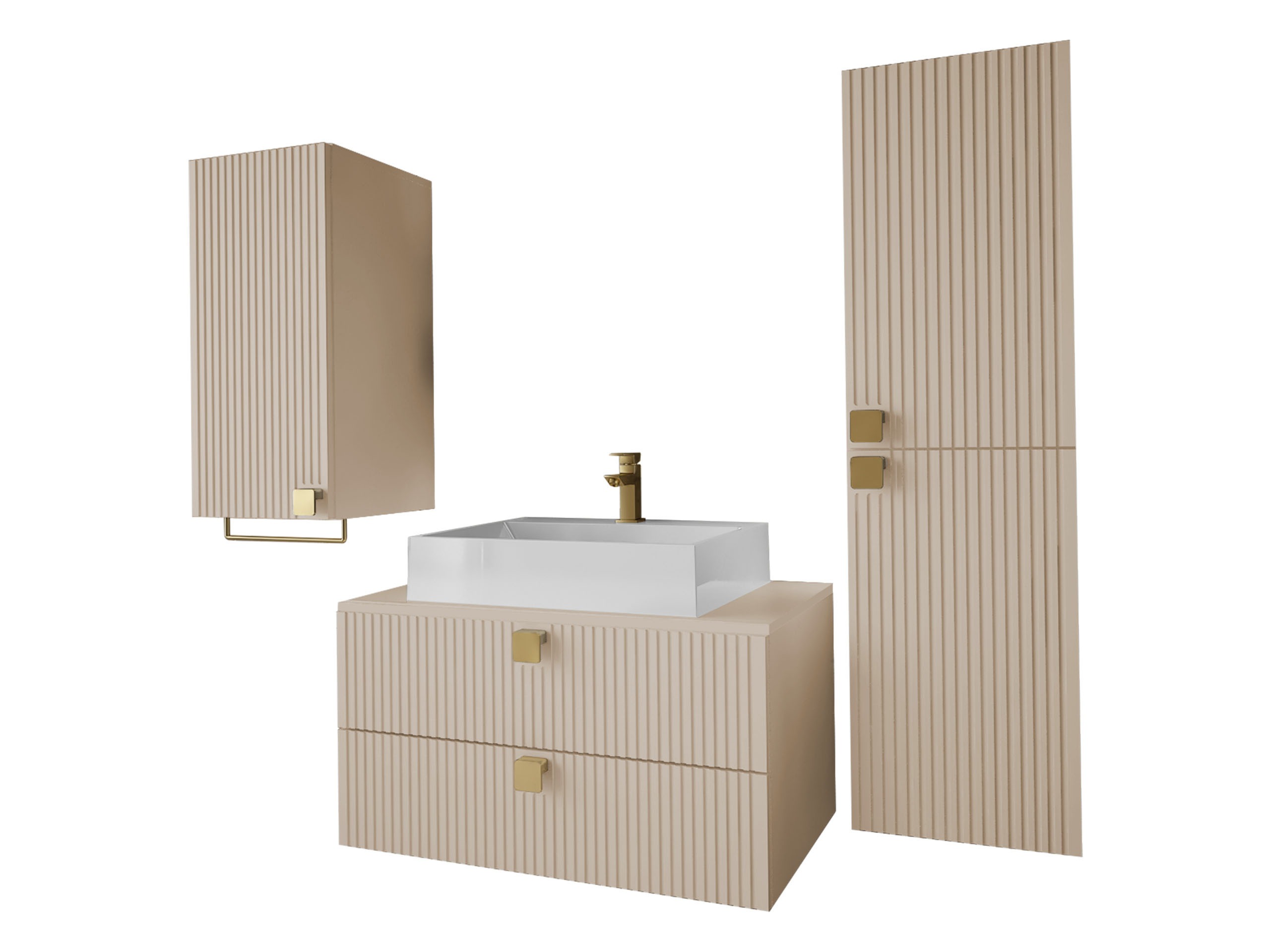 Badezimmer-Set Panium II (Hellbraun)