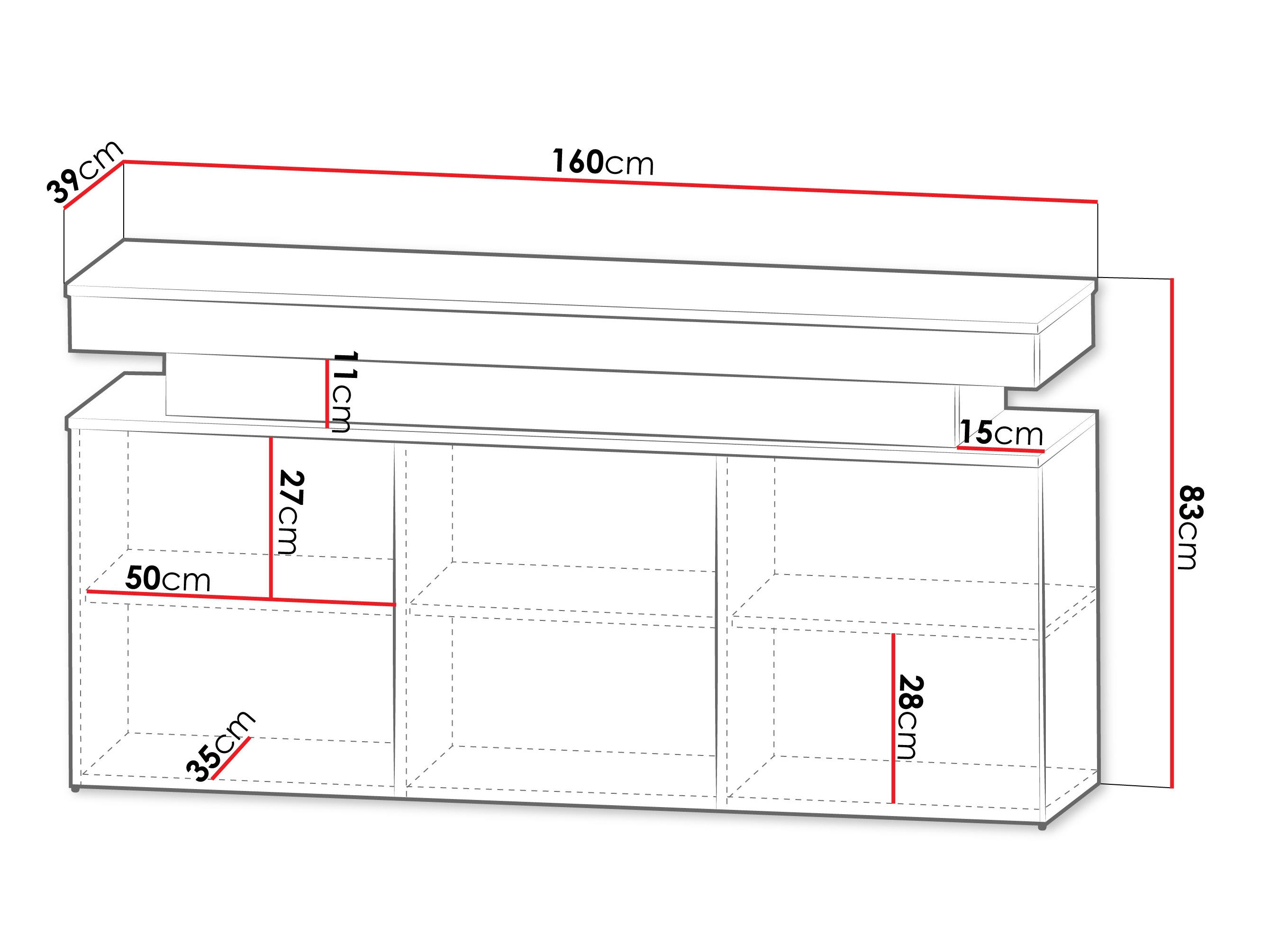 Sideboard Monfero (Hellbraun)