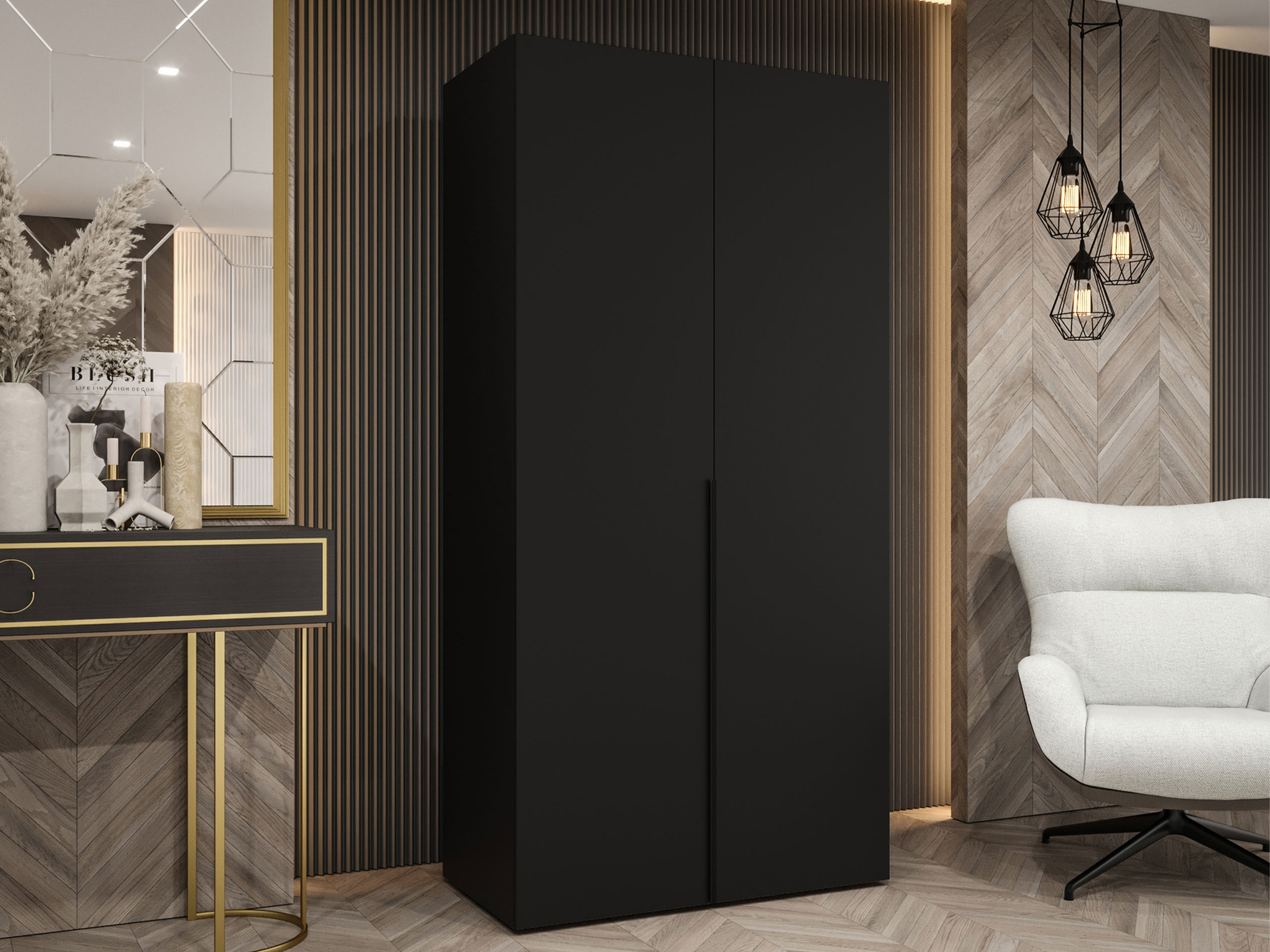 Kleiderschrank Hartford 535 (Schwarz)