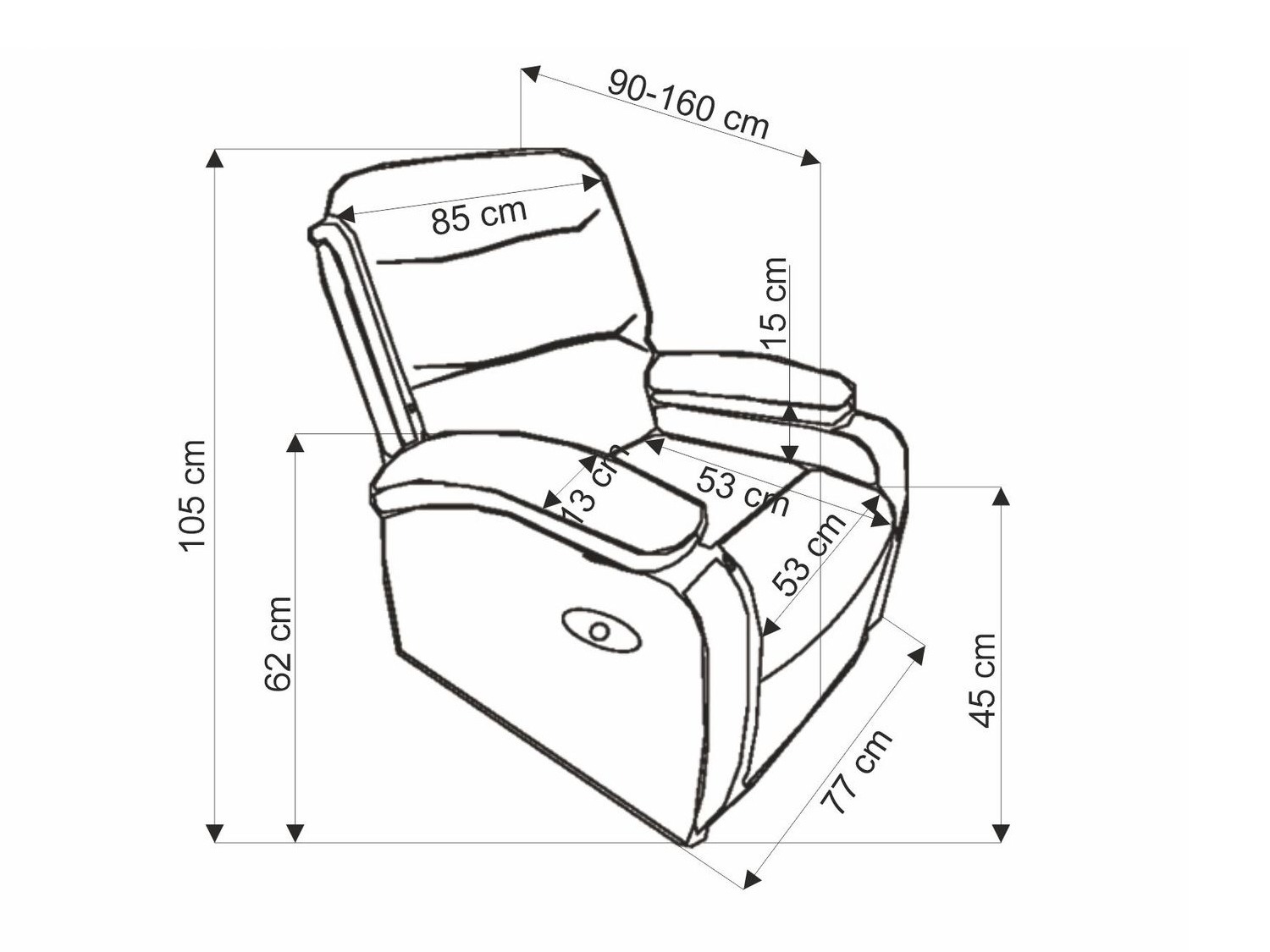 Sessel Liegesessel Houston Terra (Schwarz)